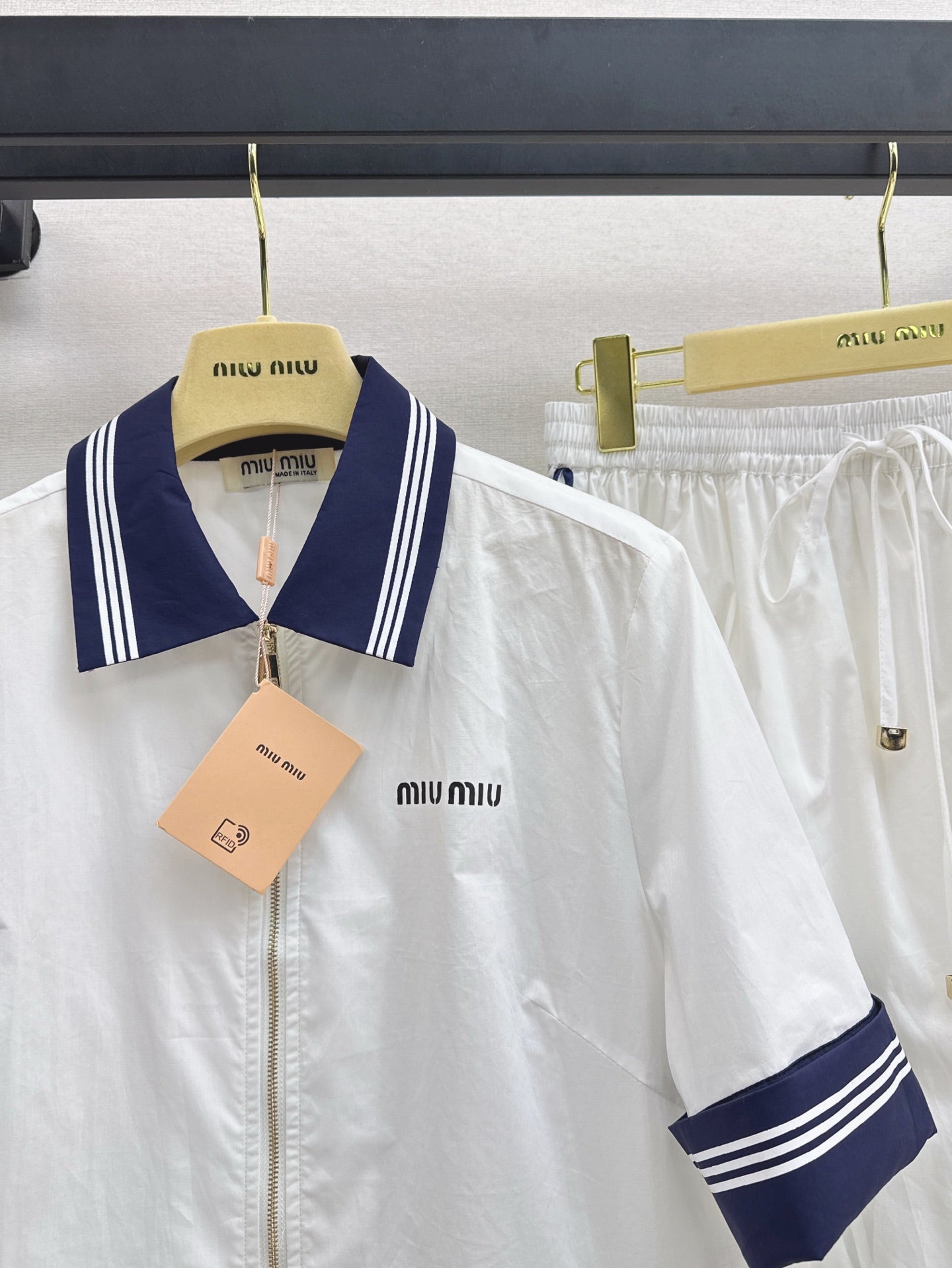 M*u 25ss colorblock collar shirt suit