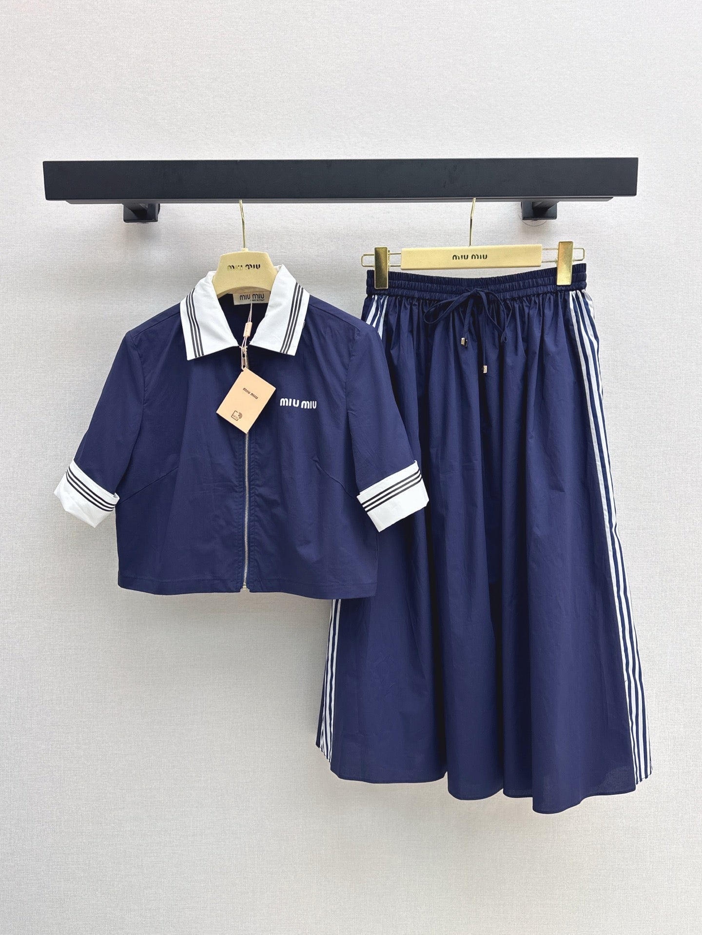 M*u 25ss colorblock collar shirt suit