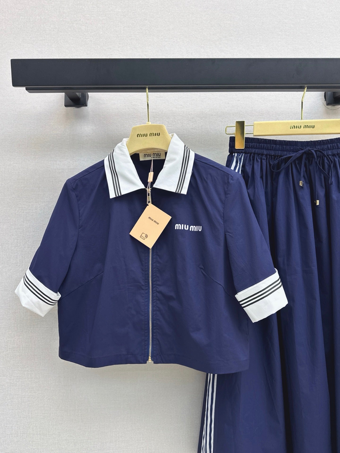 M*u 25ss colorblock collar shirt suit