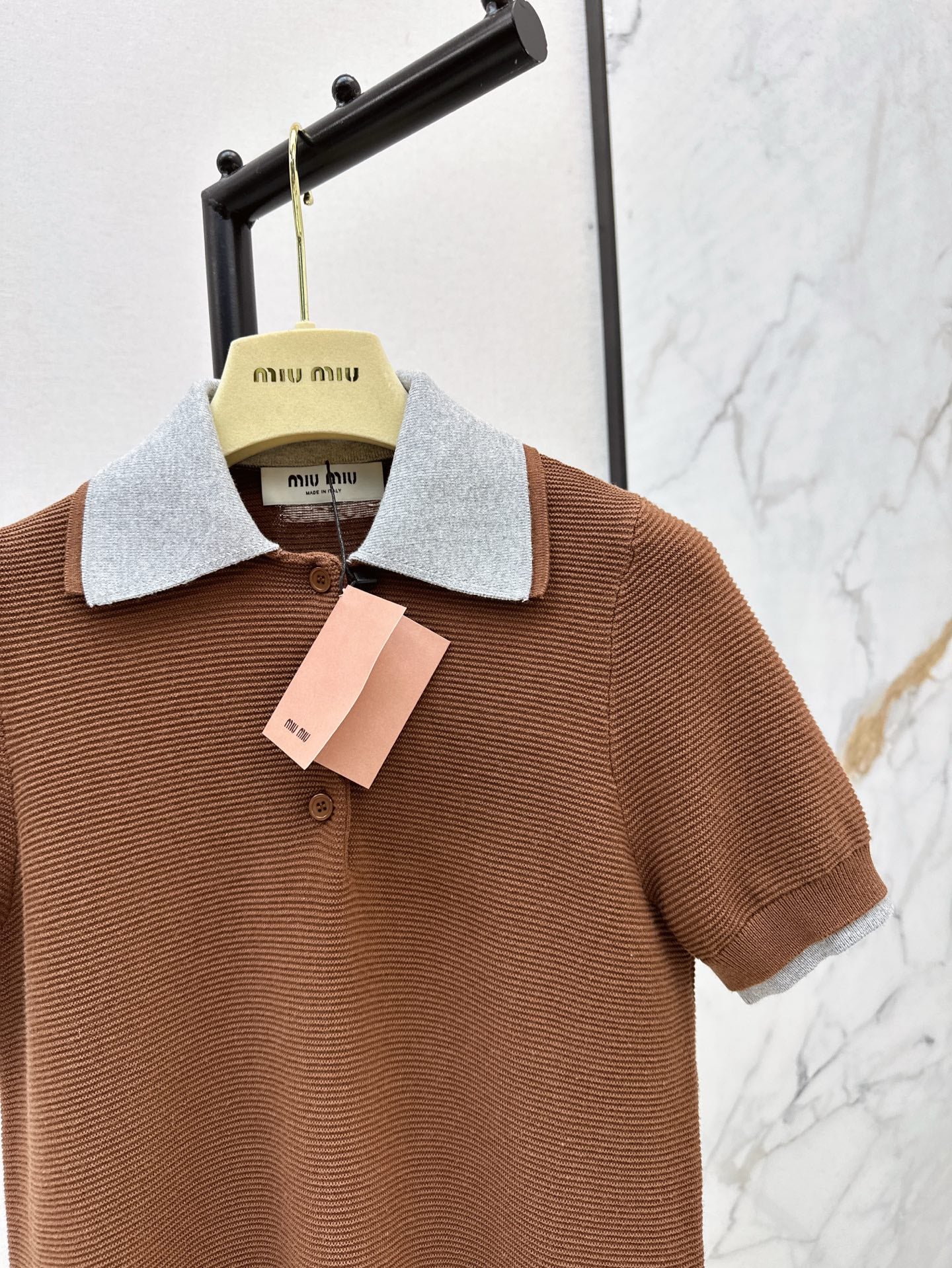 M*u 25ss cotton knitted polo shirt