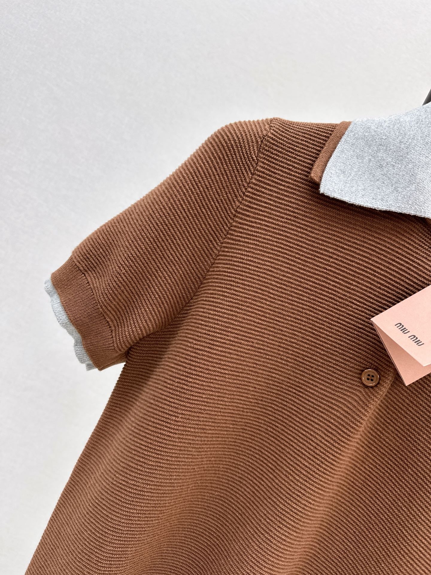 M*u 25ss cotton knitted polo shirt