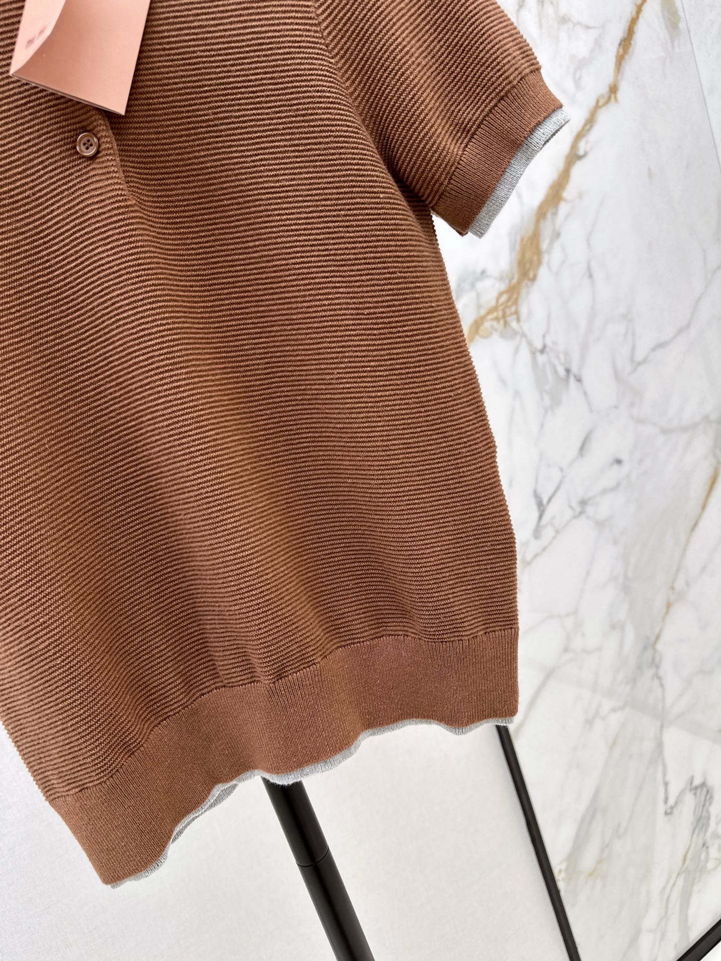 M*u 25ss cotton knitted polo shirt