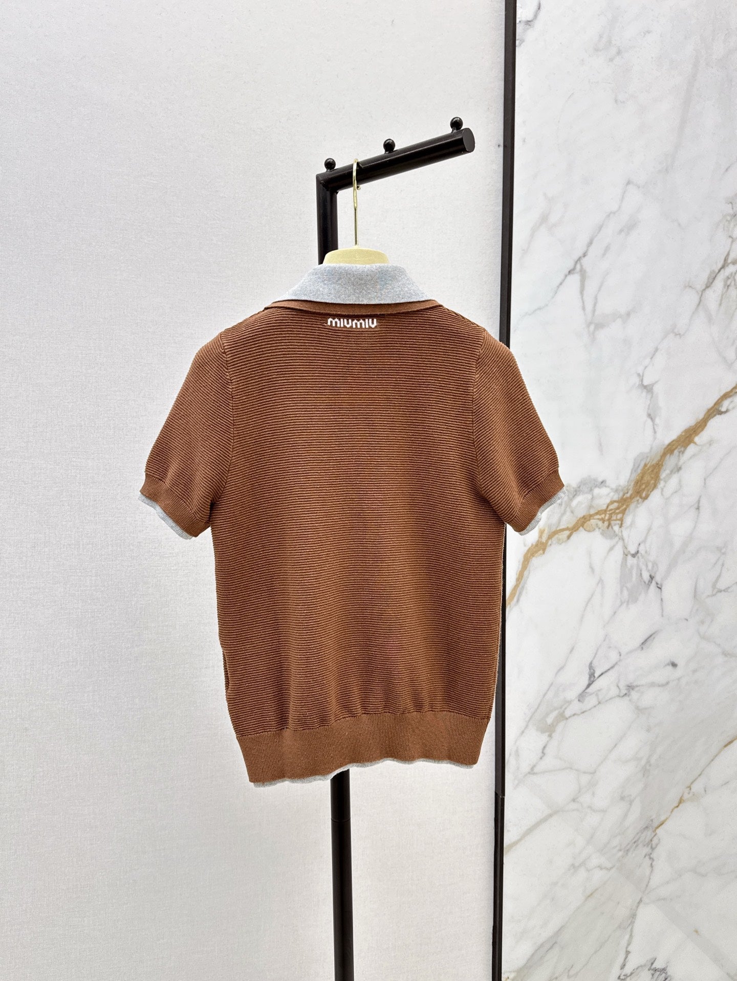 M*u 25ss cotton knitted polo shirt