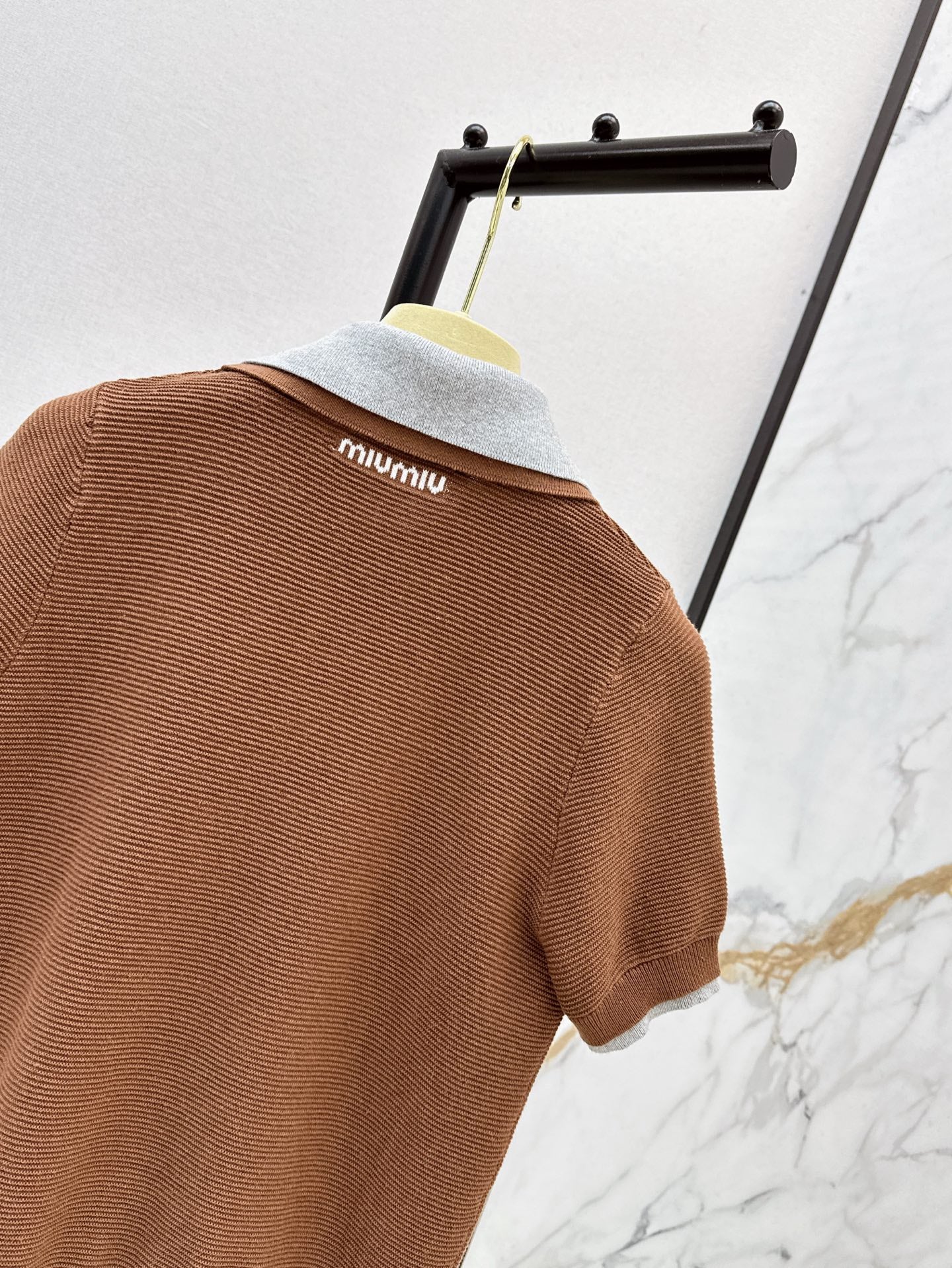 M*u 25ss cotton knitted polo shirt