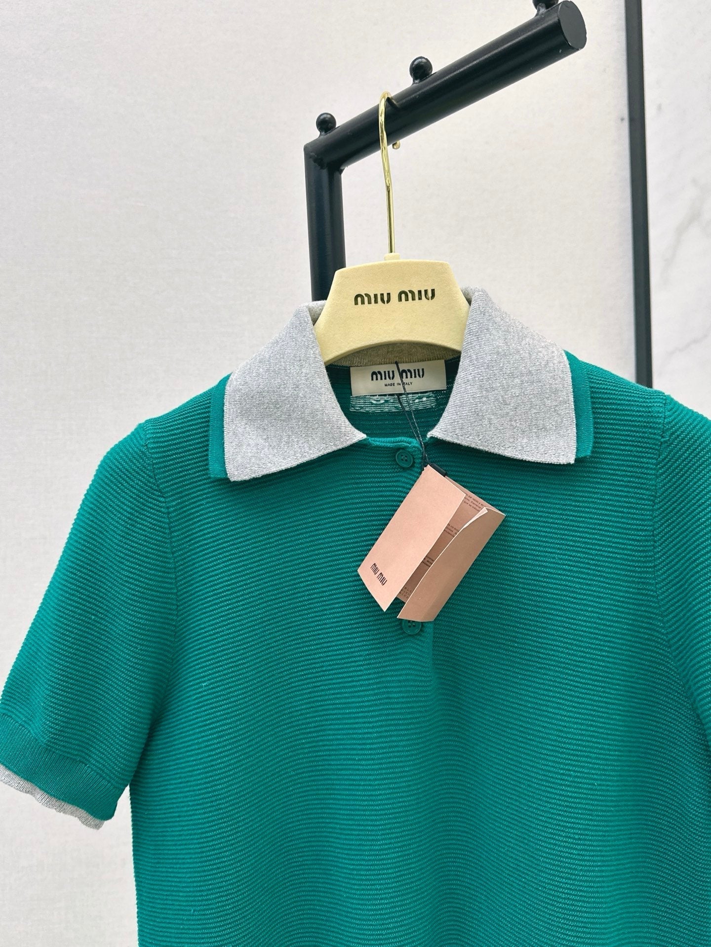 M*u 25ss cotton knitted polo shirt