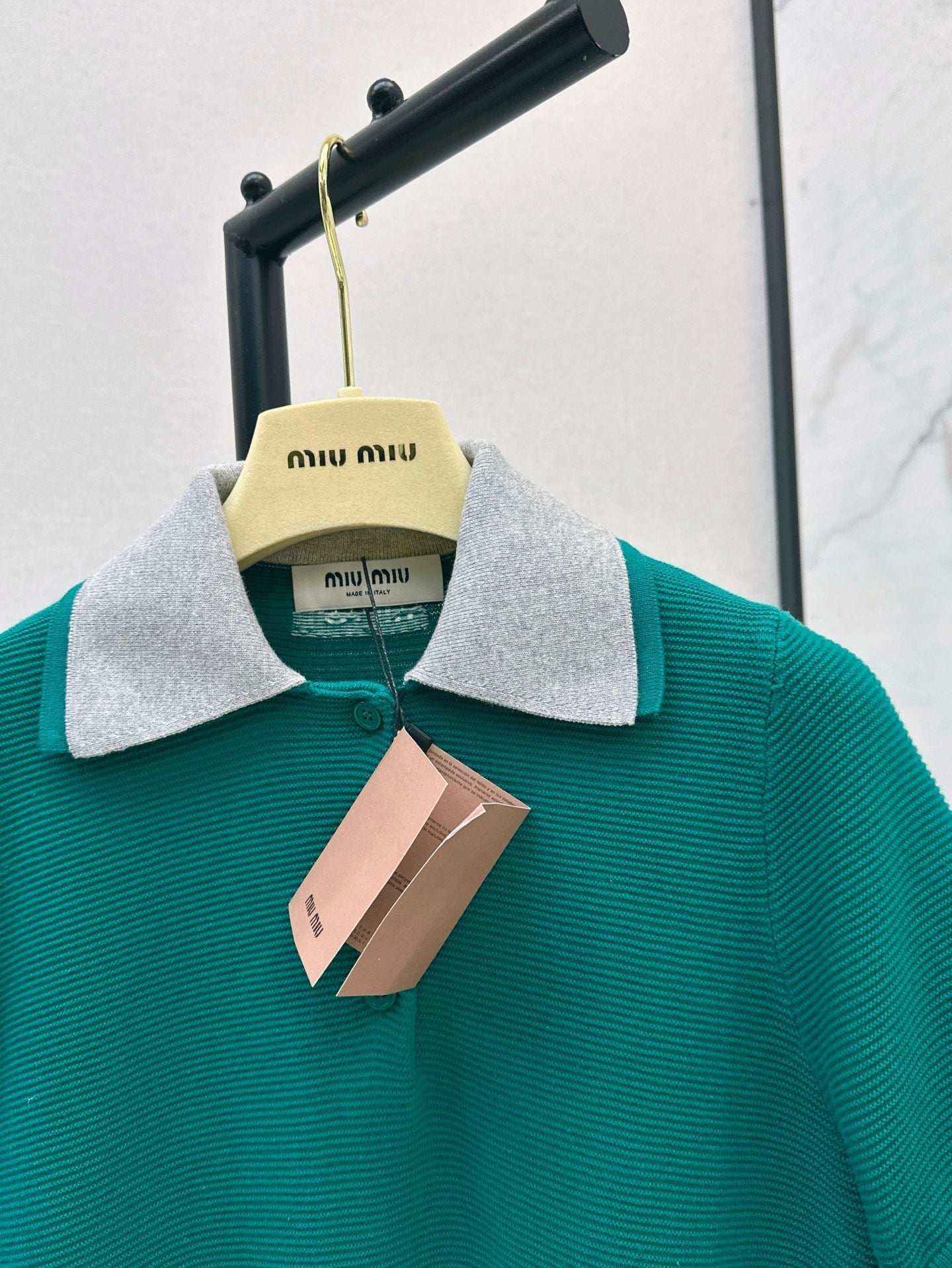 M*u 25ss cotton knitted polo shirt