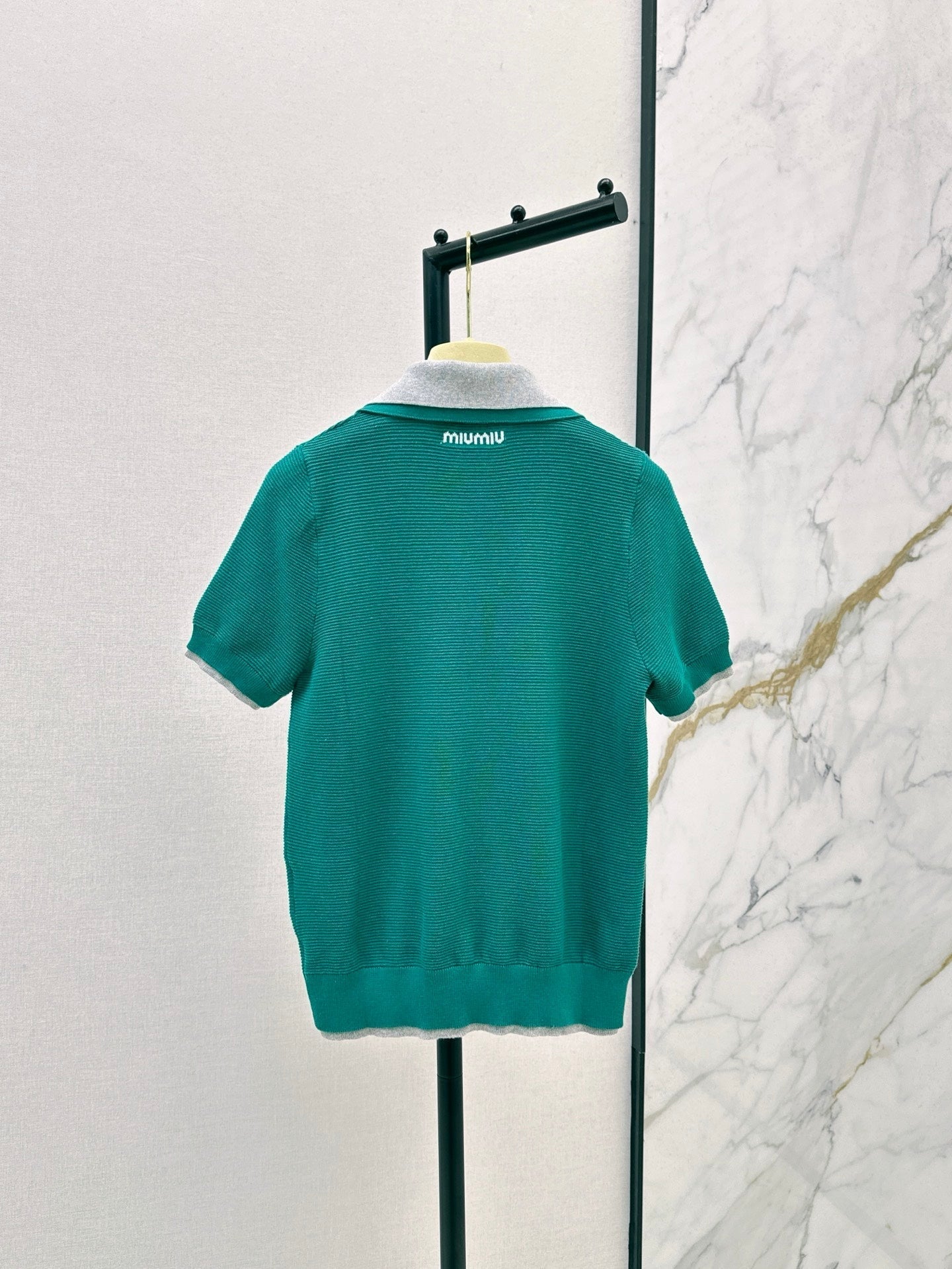 M*u 25ss cotton knitted polo shirt