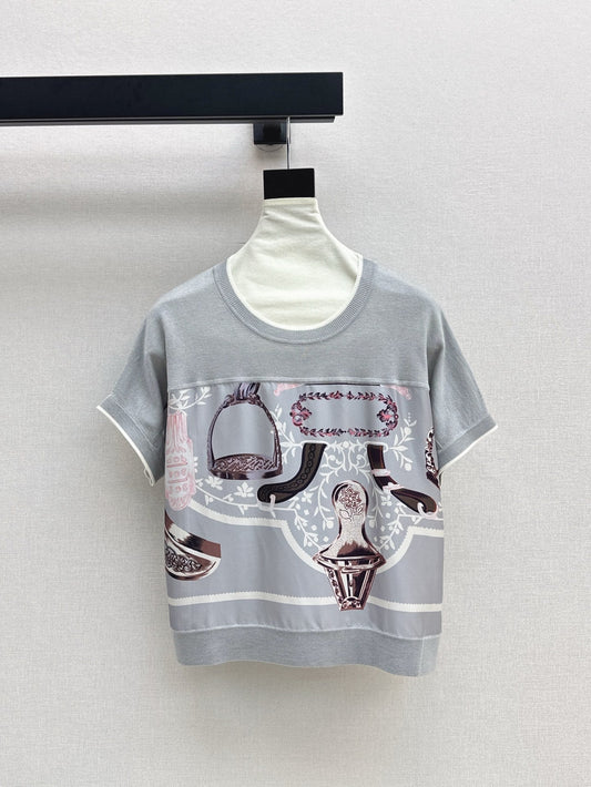 Herm* 25ss Stirrup printed  twillaine T-shirt