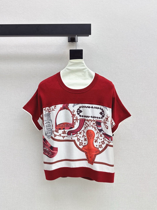 Herm* 25ss Stirrup printed  twillaine T-shirt