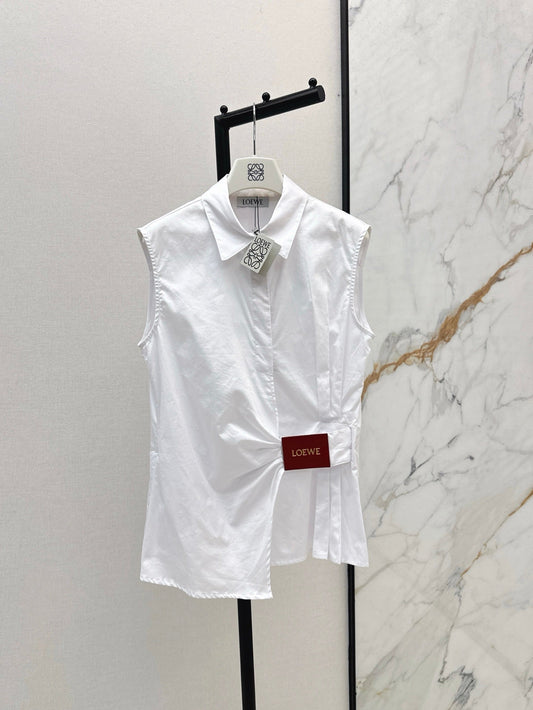 Loe* 25ss Draped sleeveless shirt in cotton