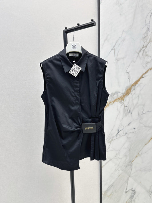 Loe* 25ss Draped sleeveless shirt in cotton