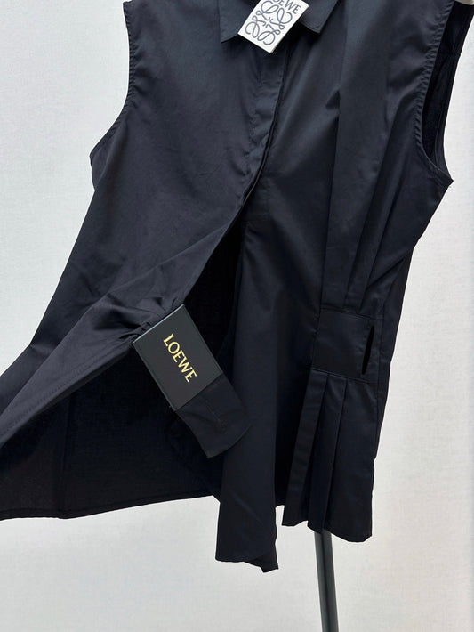Loe* 25ss Draped sleeveless shirt in cotton