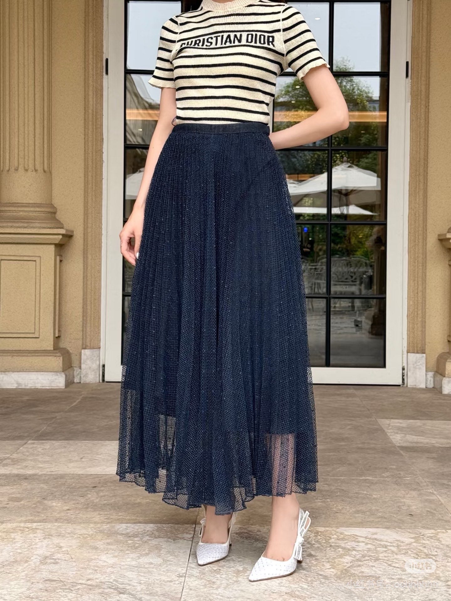 D*r 25ss pleated long skirt