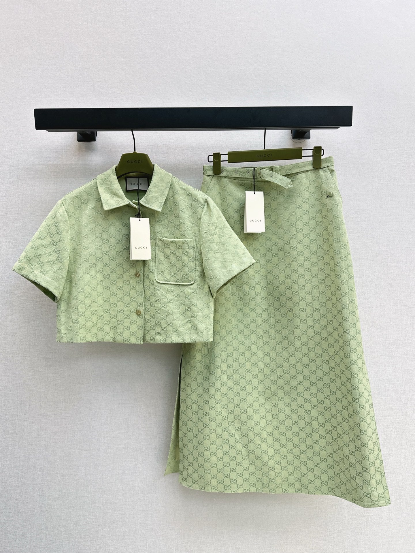 Gu* 25ss GG cotton gabardine shirt