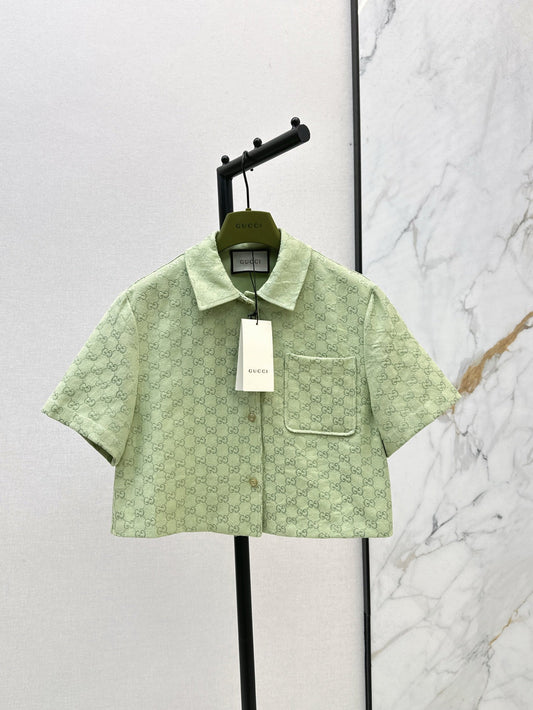 Gu* 25ss GG cotton gabardine shirt