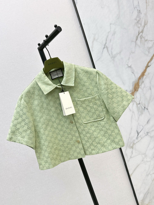 Gu* 25ss GG cotton gabardine shirt