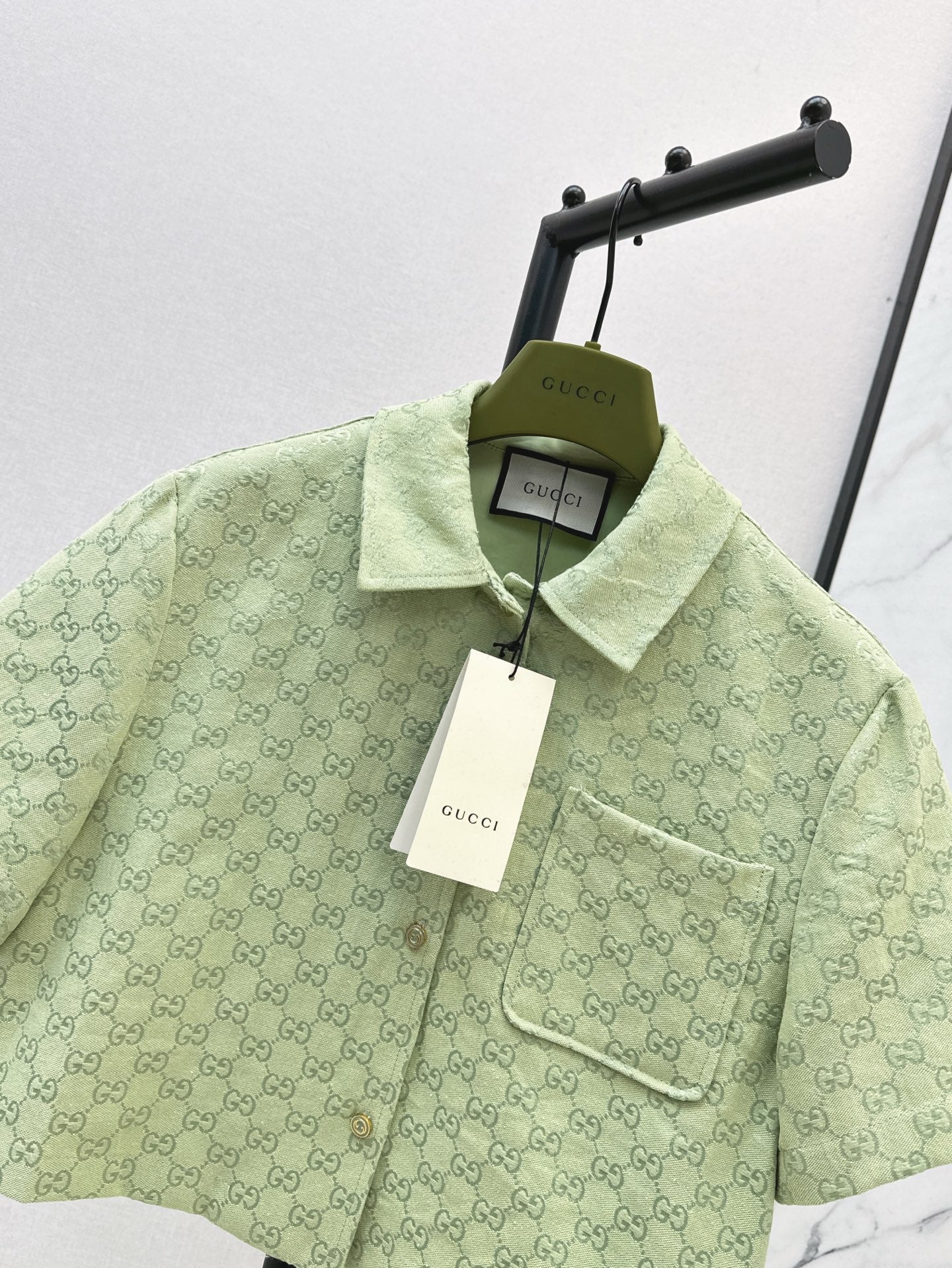 Gu* 25ss GG cotton gabardine shirt