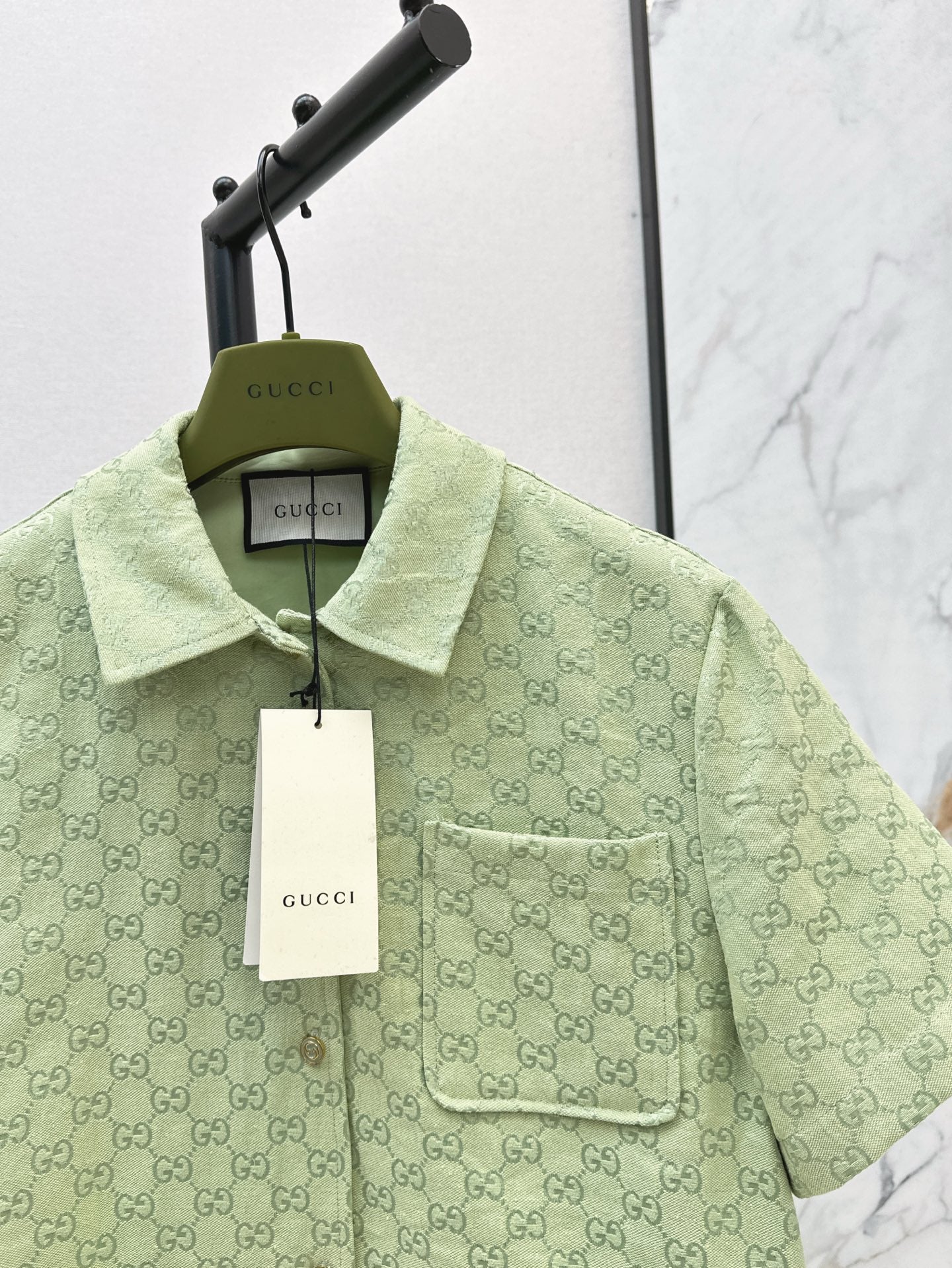 Gu* 25ss GG cotton gabardine shirt