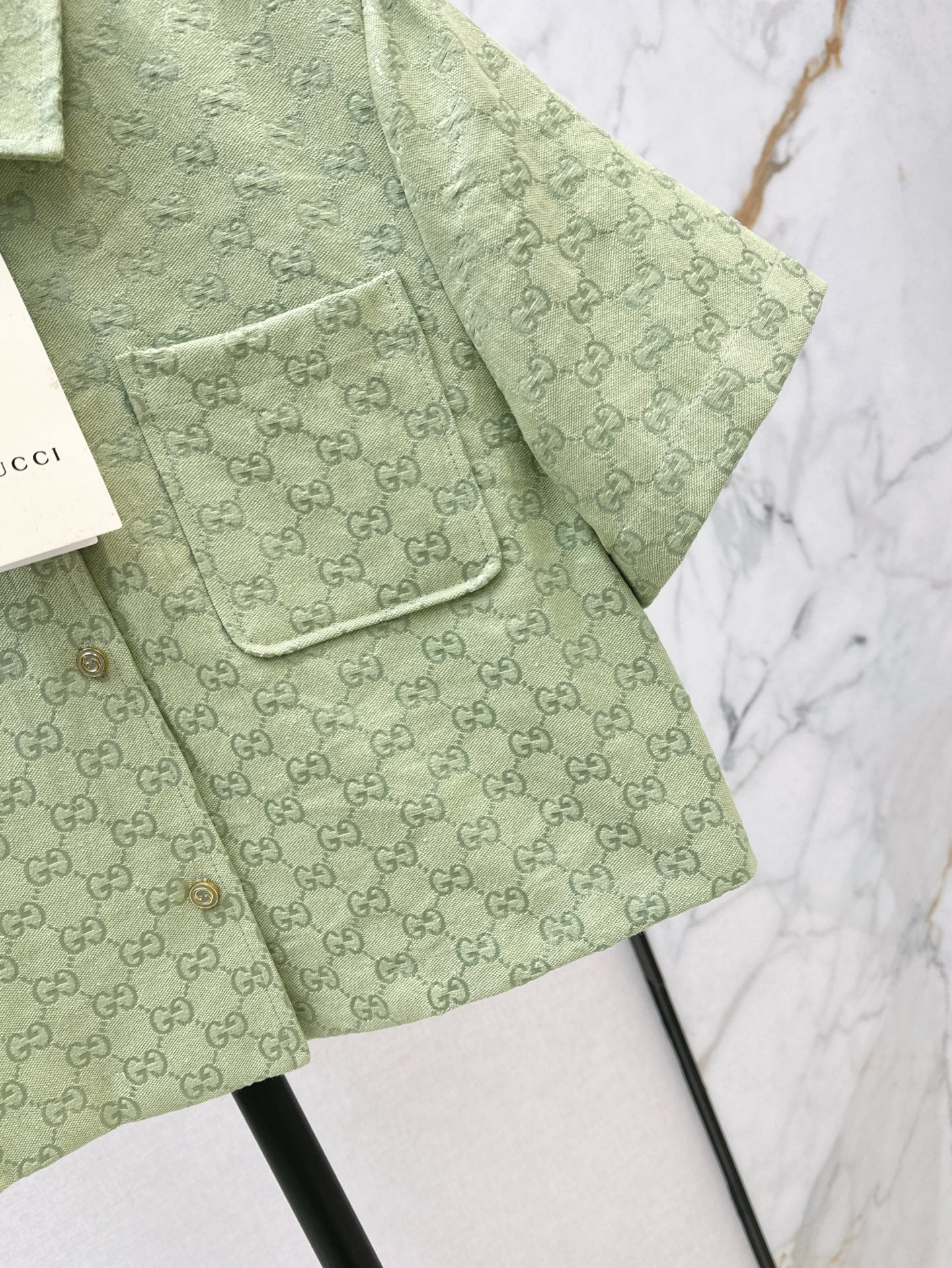 Gu* 25ss GG cotton gabardine shirt