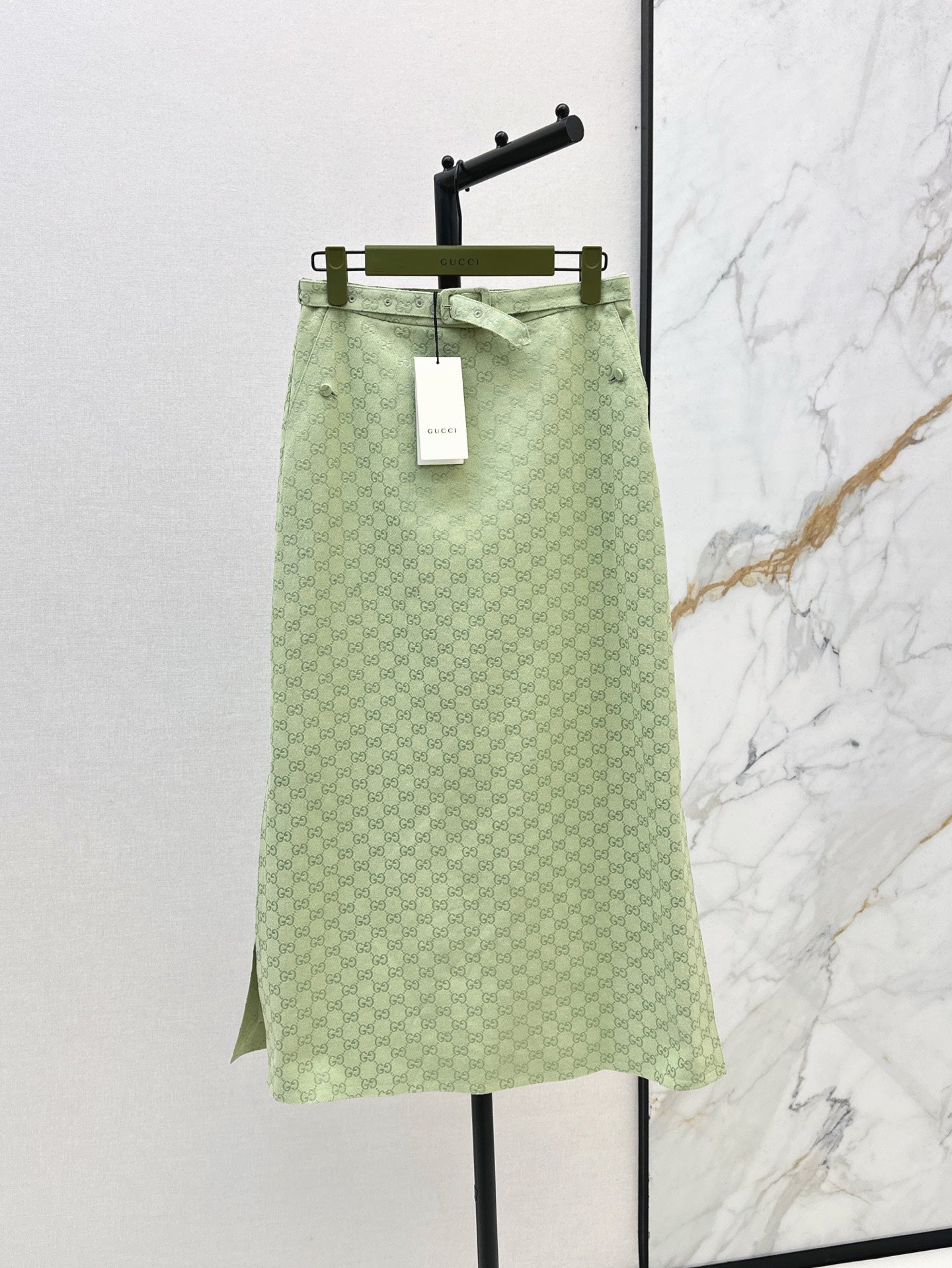 Gu* 25ss GG cotton gabardine skirt