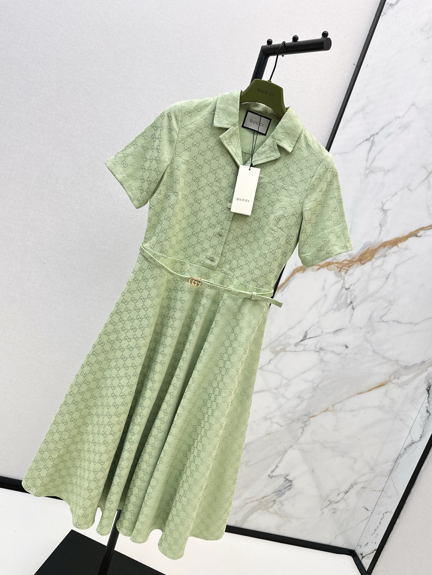 Gu* 25ss Mid-length GG jacquard dress