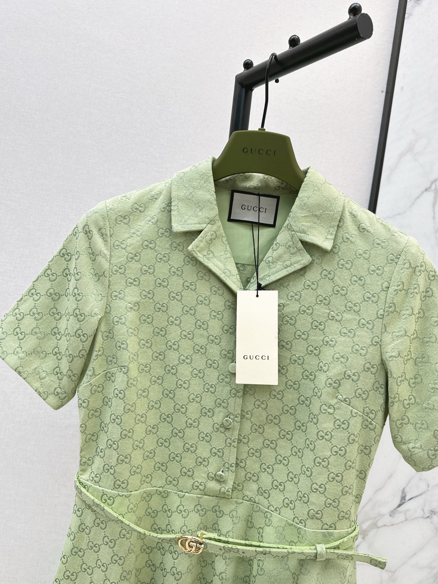 Gu* 25ss Mid-length GG jacquard dress