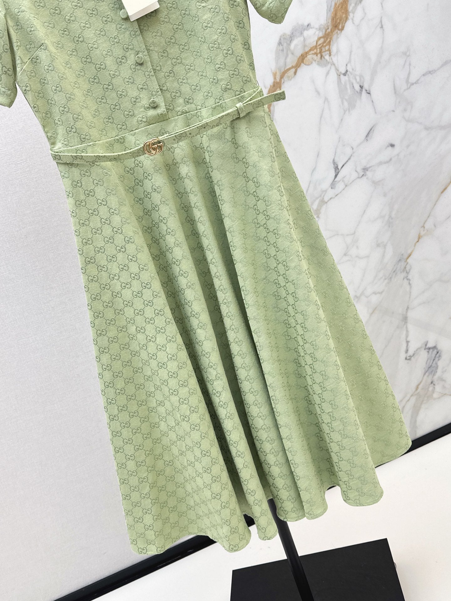 Gu* 25ss Mid-length GG jacquard dress