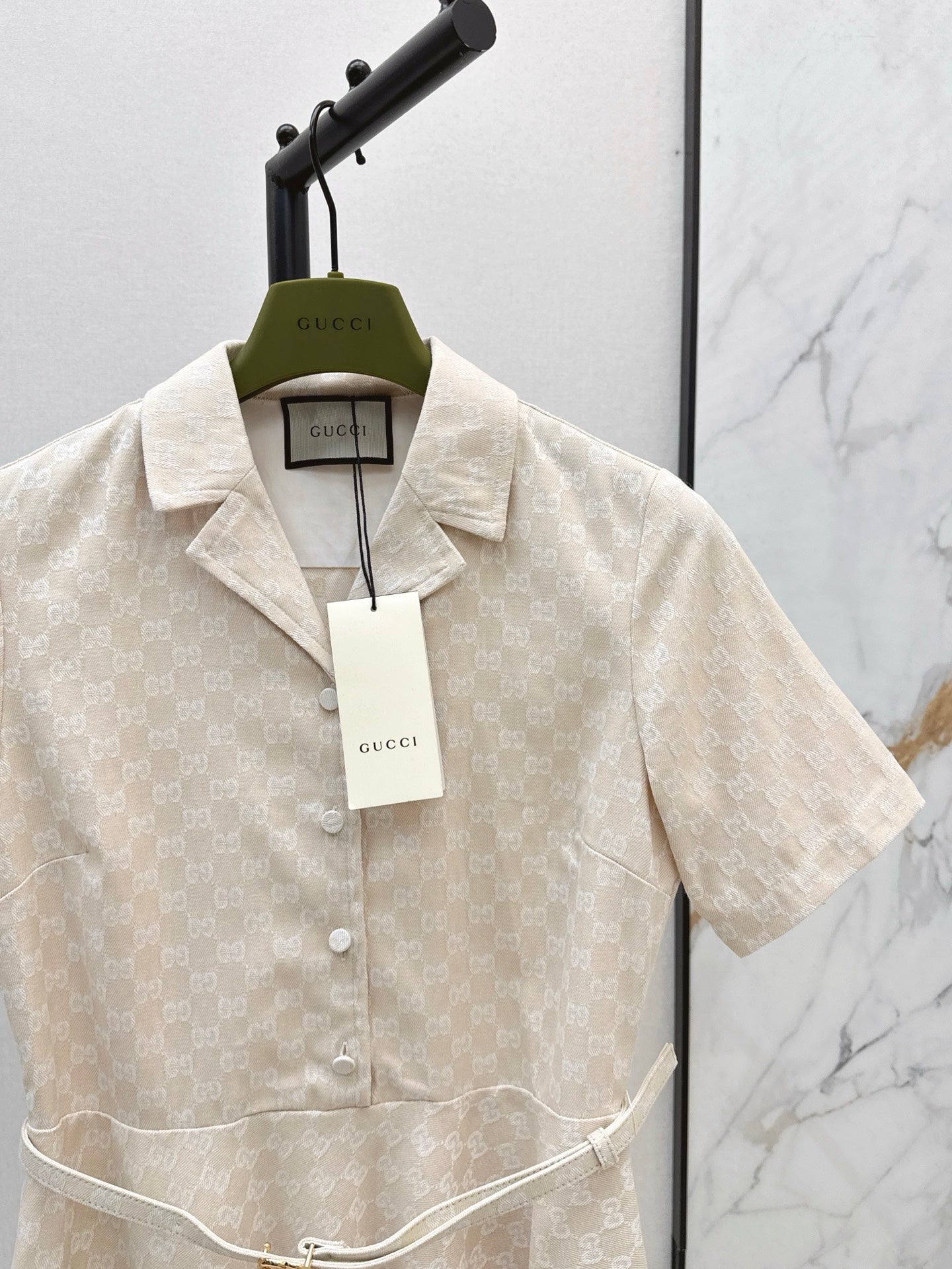 Gu* 25ss Mid-length GG jacquard dress