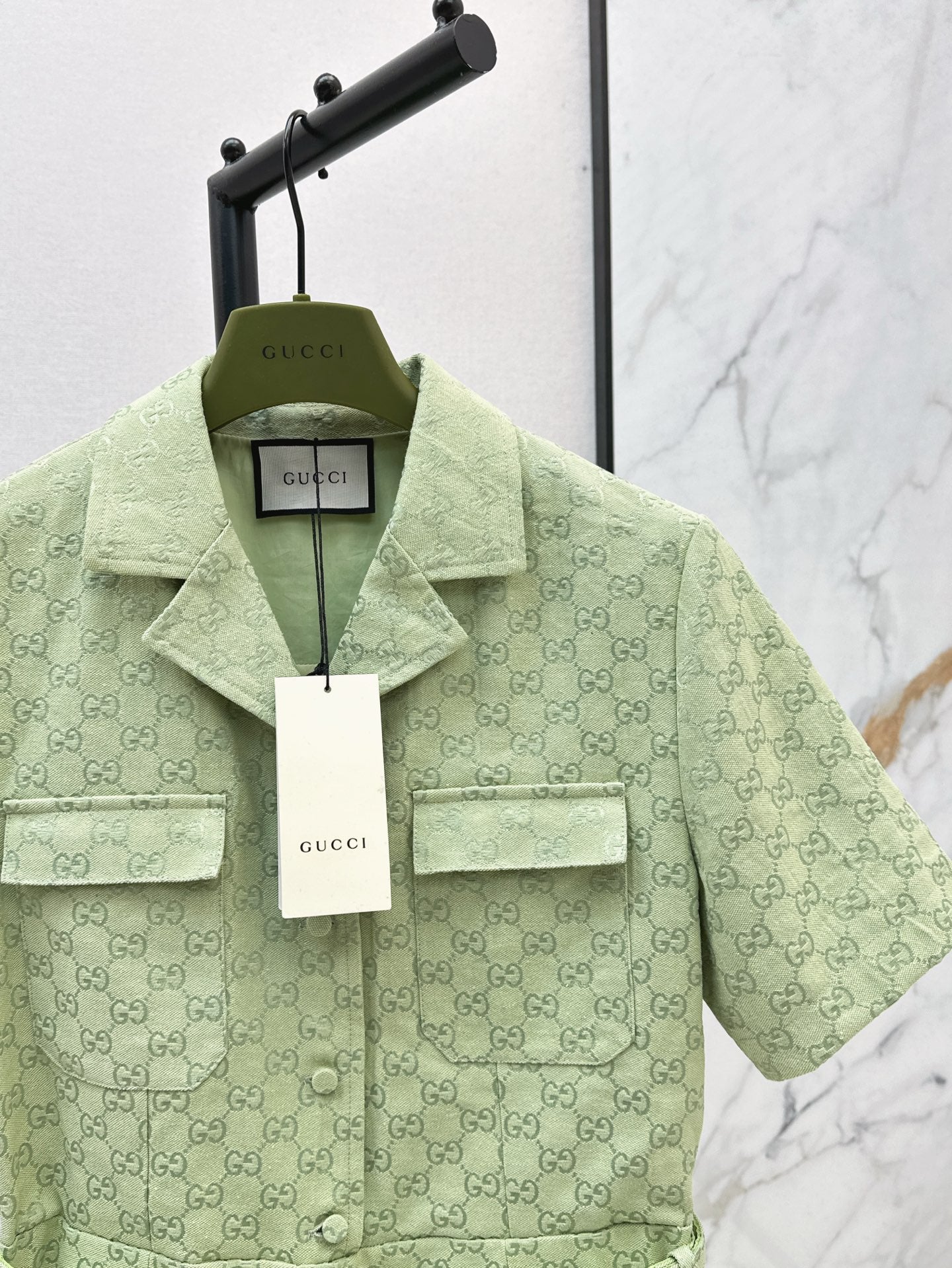 Gu* 25ss GG jacquard cotton jumpsuit