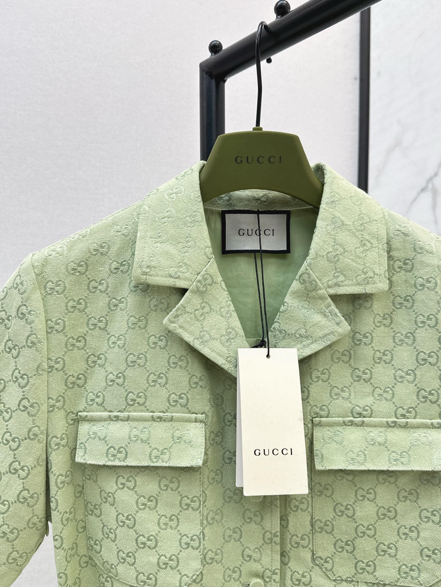 Gu* 25ss GG jacquard cotton jumpsuit