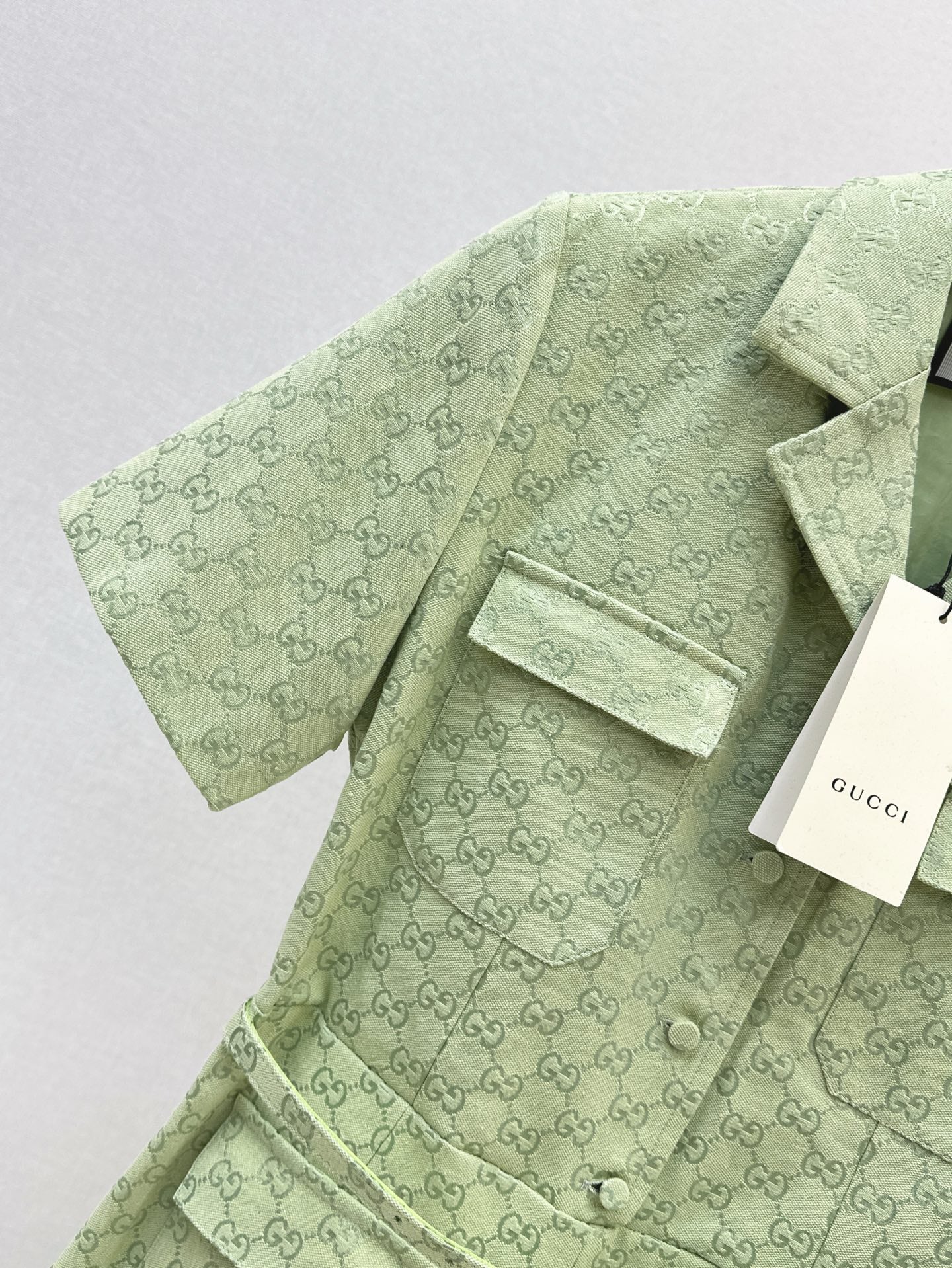 Gu* 25ss GG jacquard cotton jumpsuit