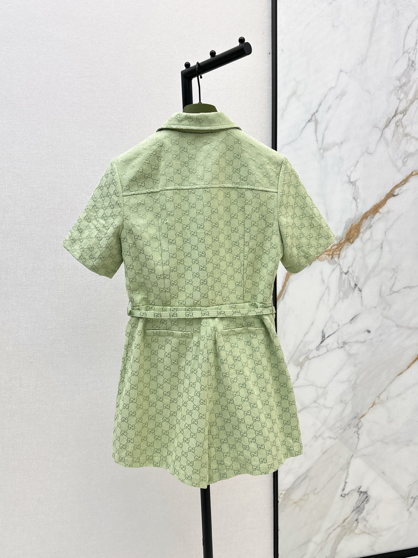 Gu* 25ss GG jacquard cotton jumpsuit