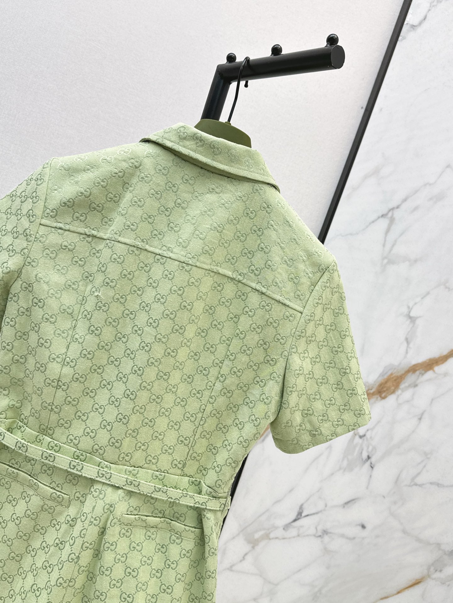 Gu* 25ss GG jacquard cotton jumpsuit