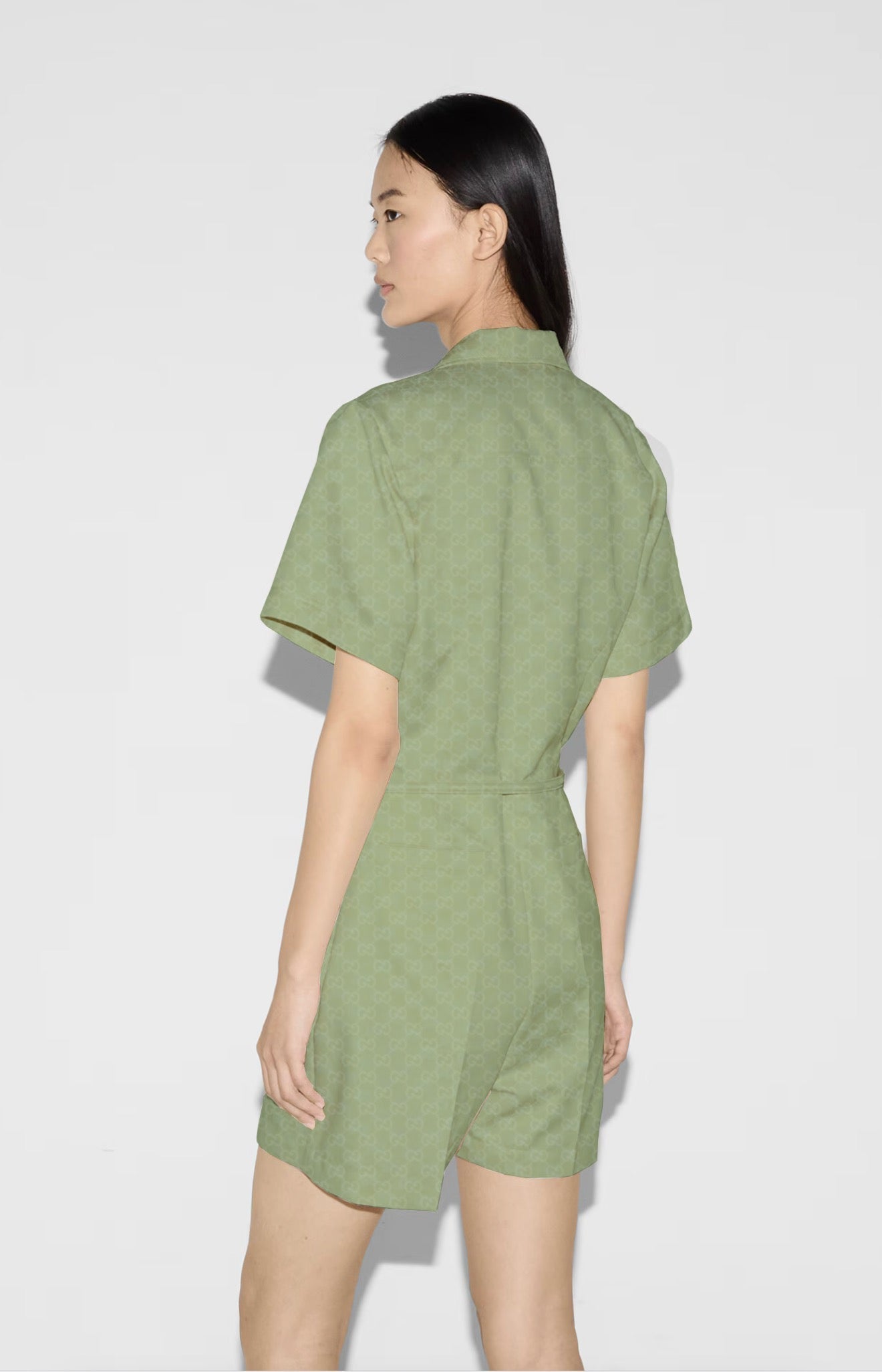 Gu* 25ss GG jacquard cotton jumpsuit