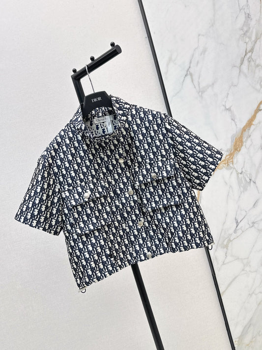 D*r 25ss jacquard technical taffeta cropped shirt