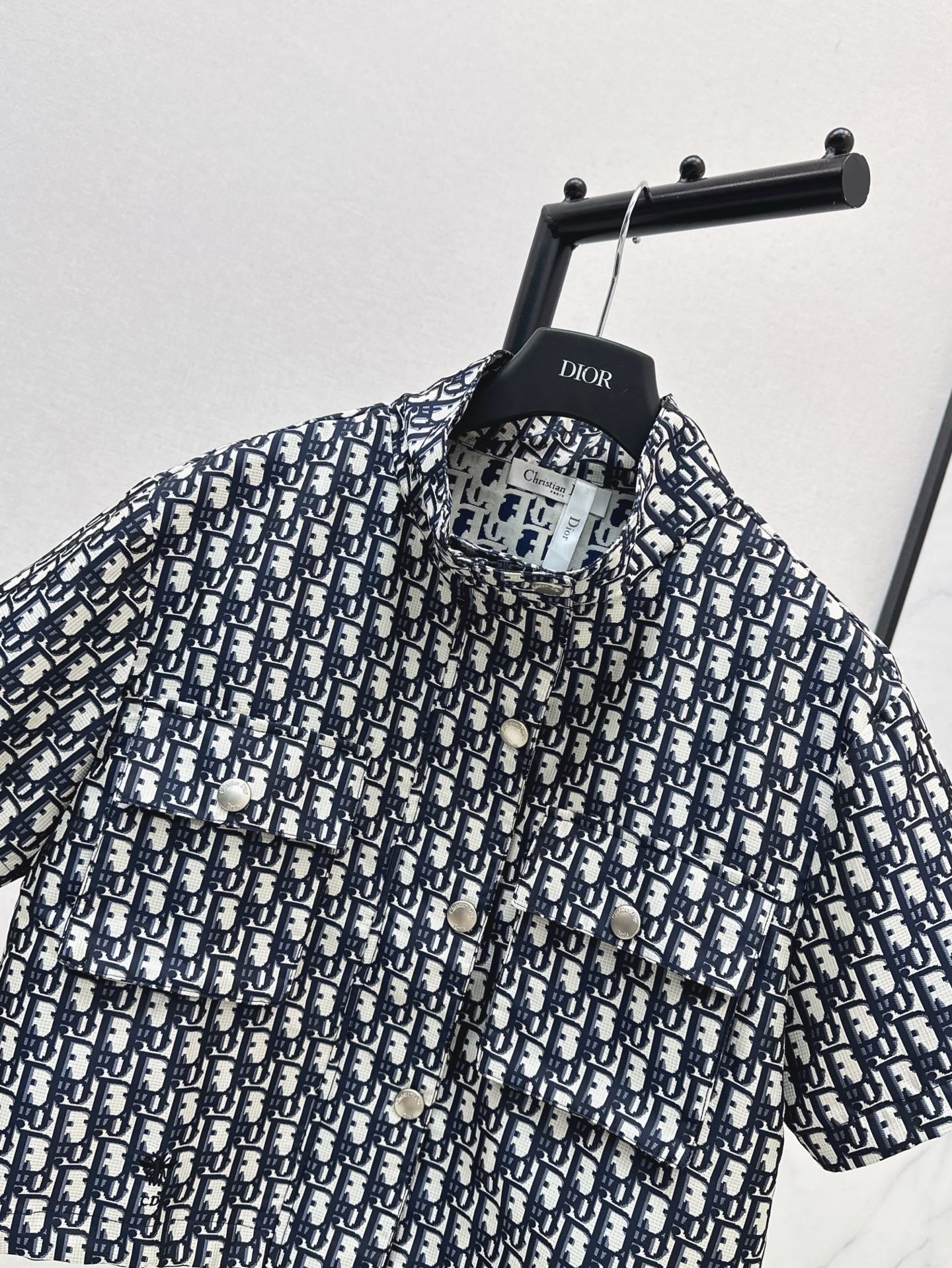 D*r 25ss jacquard technical taffeta cropped shirt