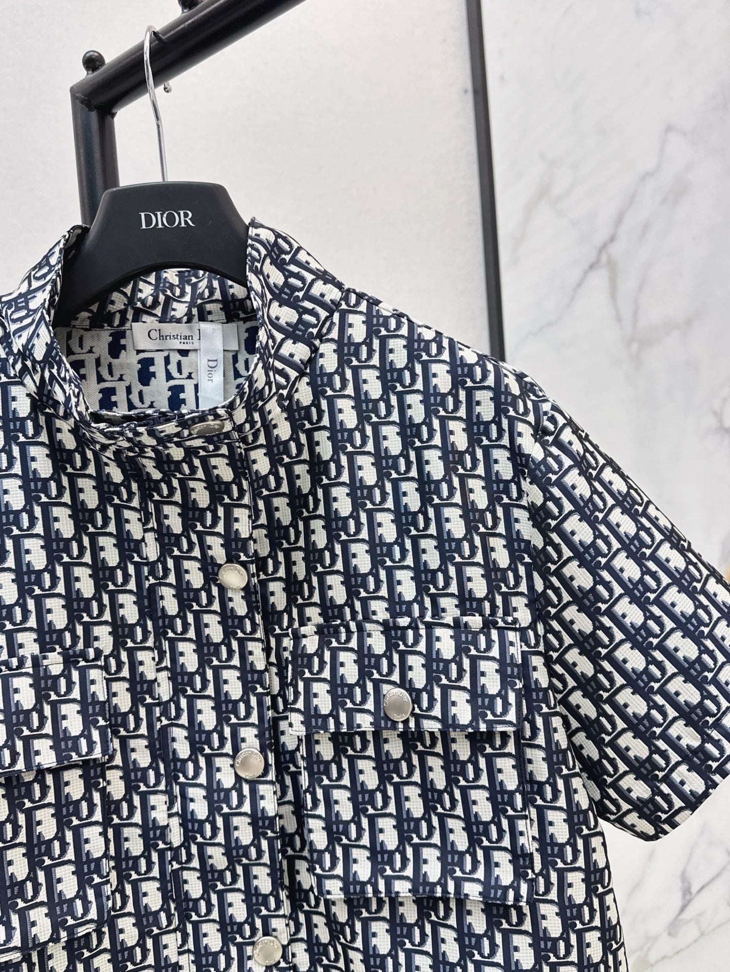 D*r 25ss jacquard technical taffeta cropped shirt