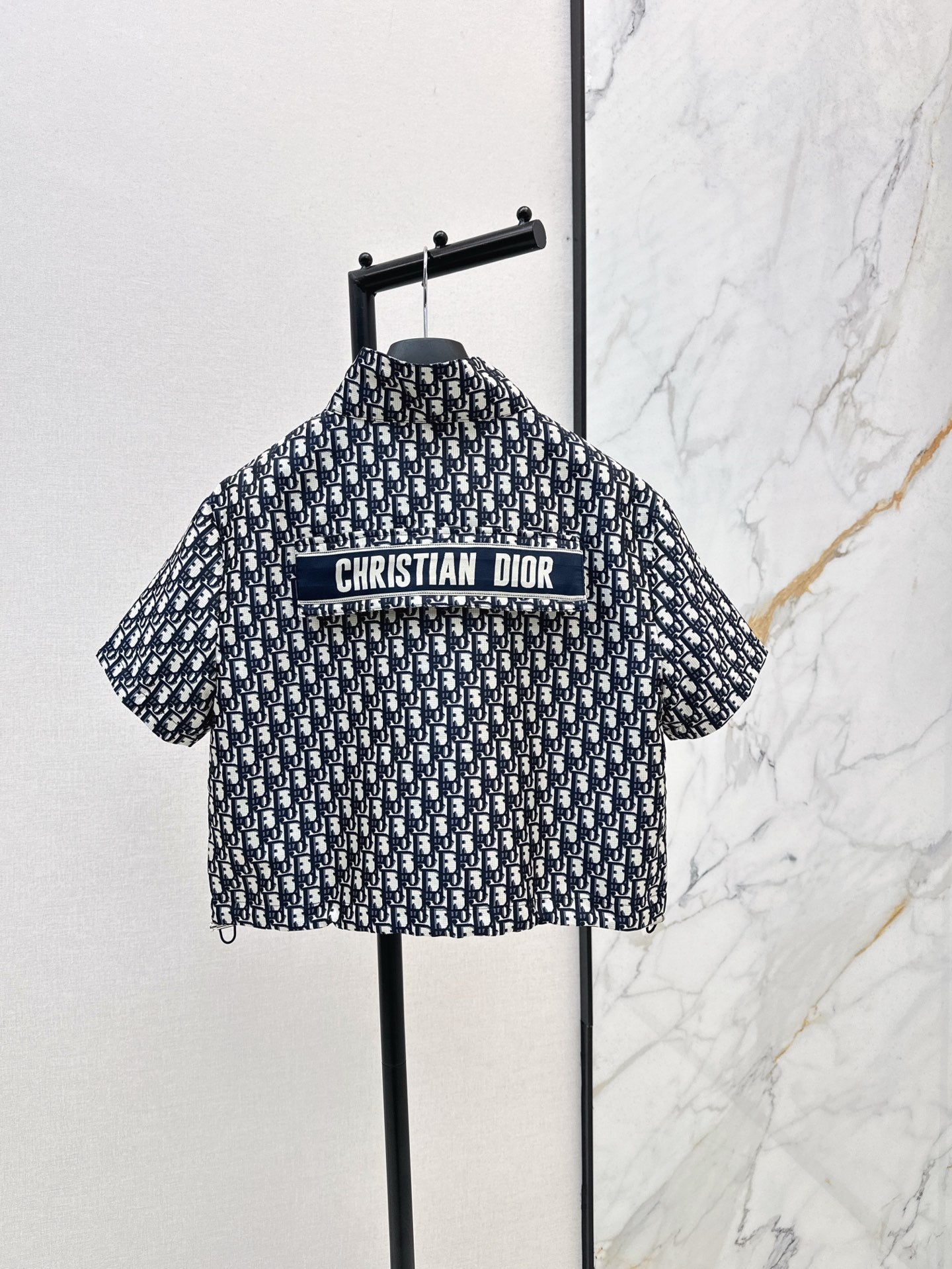 D*r 25ss jacquard technical taffeta cropped shirt