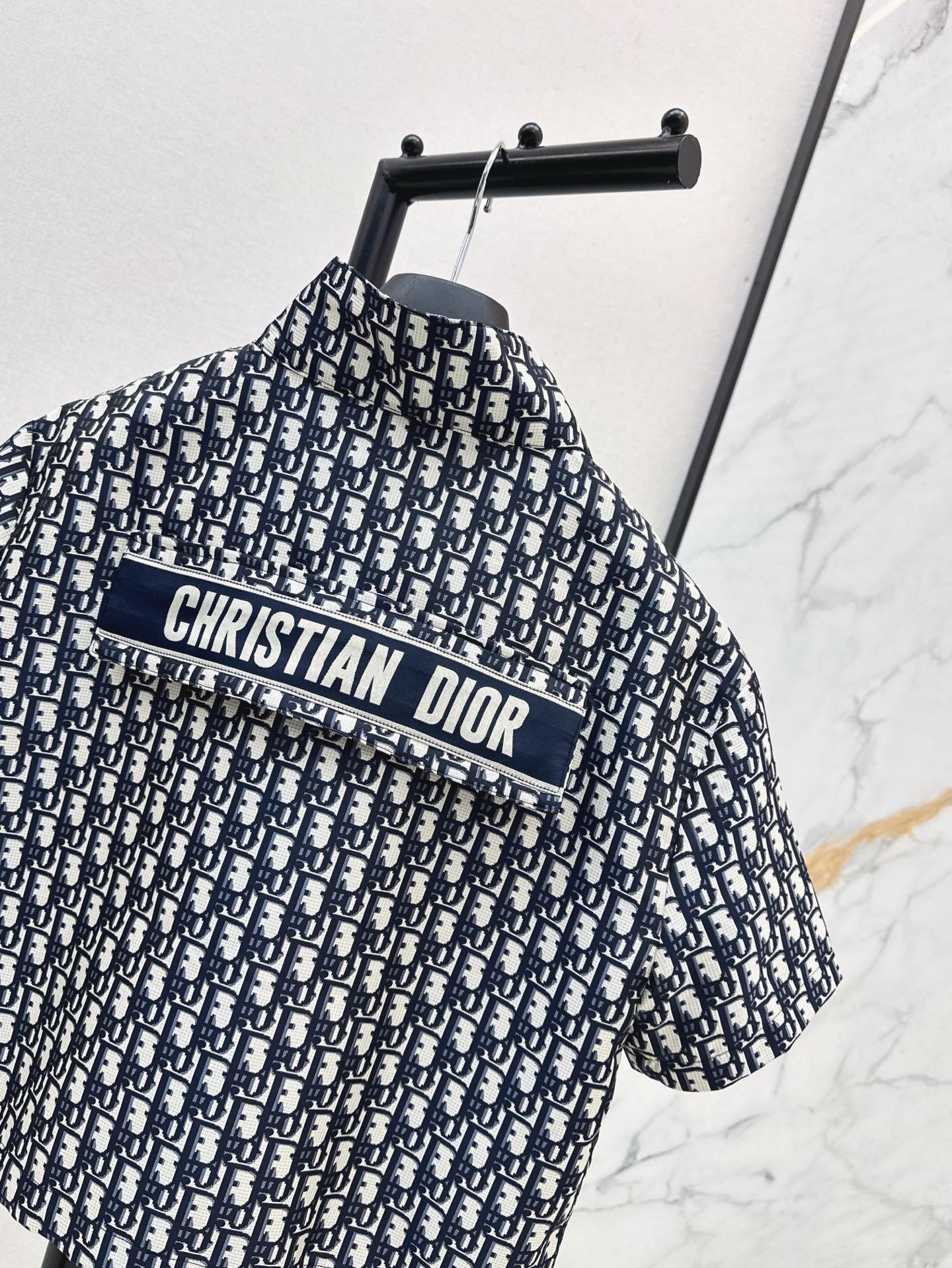 D*r 25ss jacquard technical taffeta cropped shirt