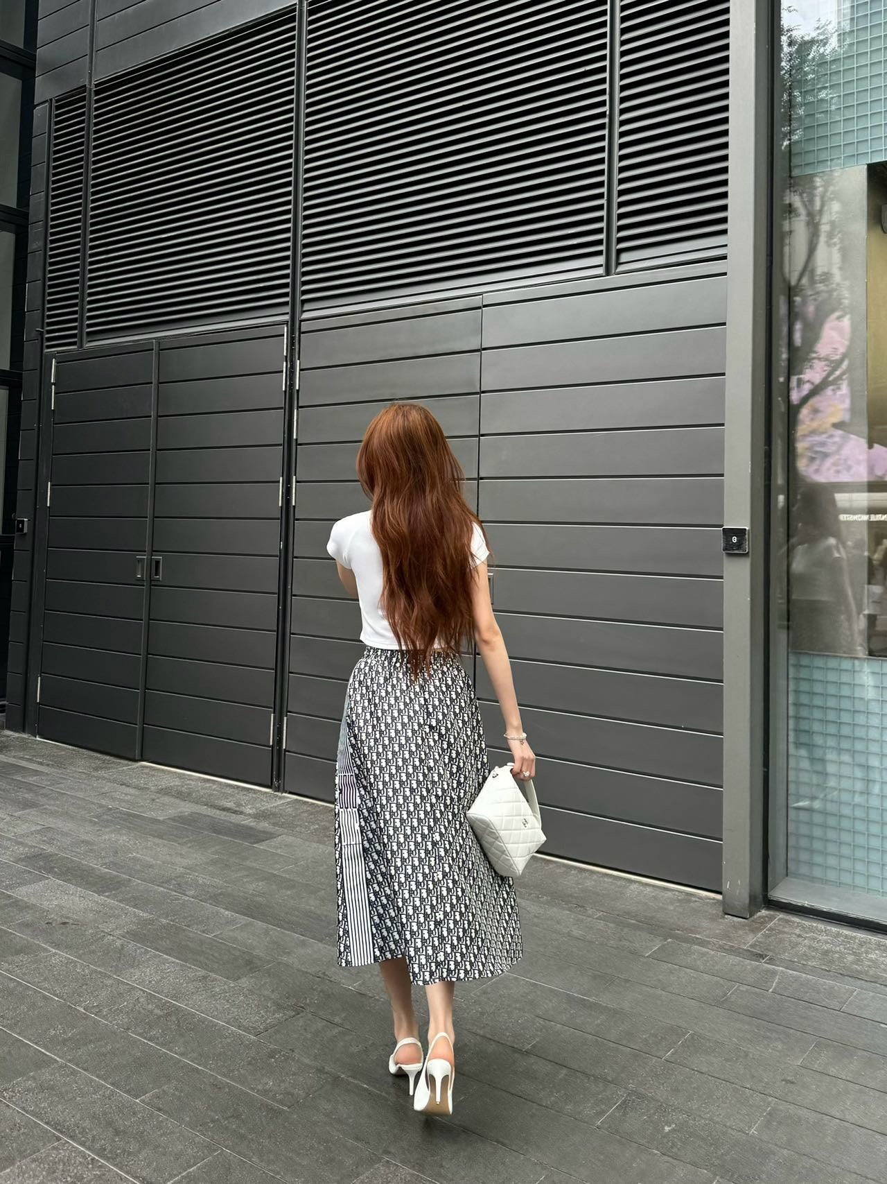 D*r 25ss jacquard technical taffeta skirt