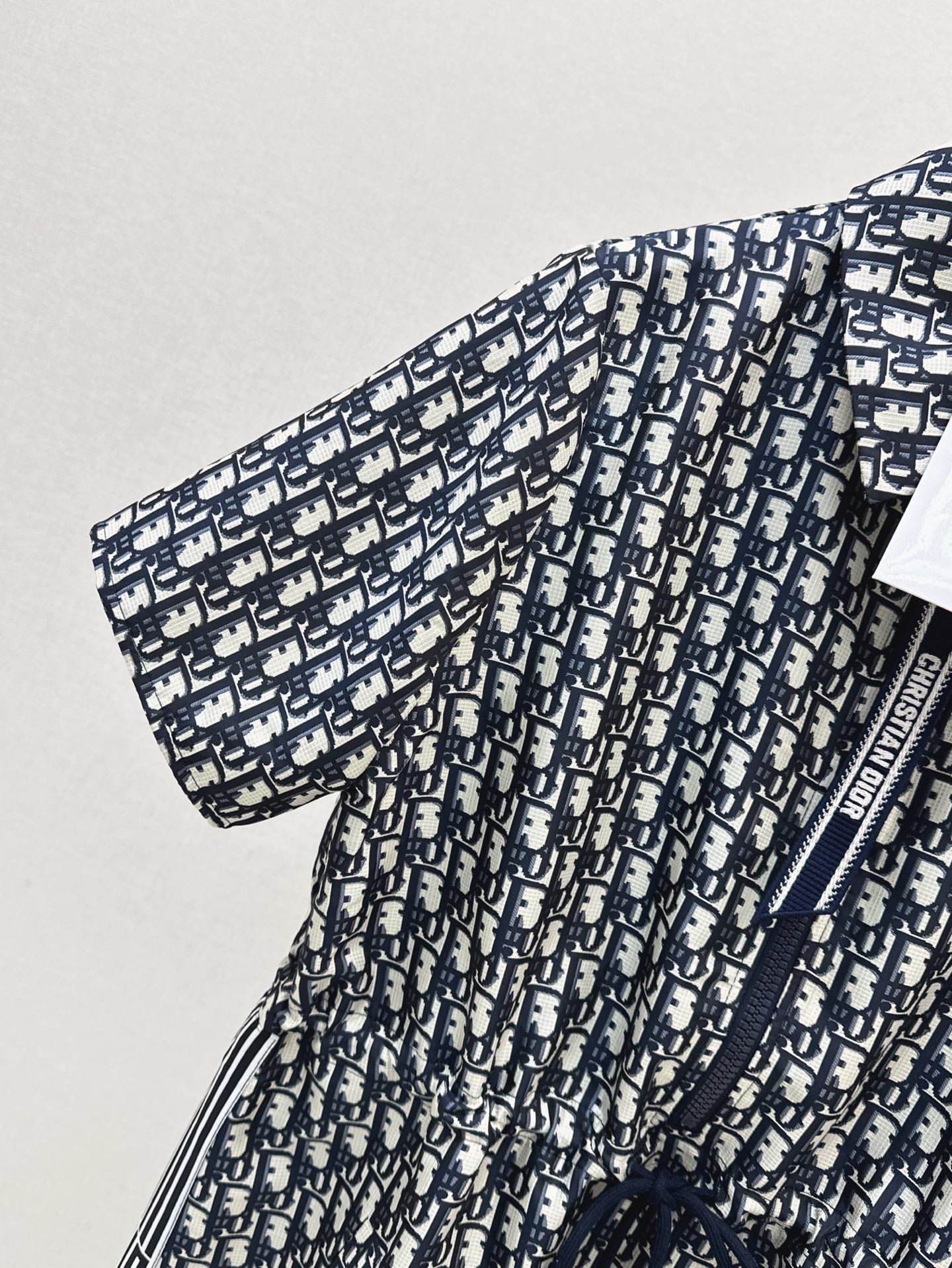 D*r 25ss jacquard technical taffeta drawstring dress