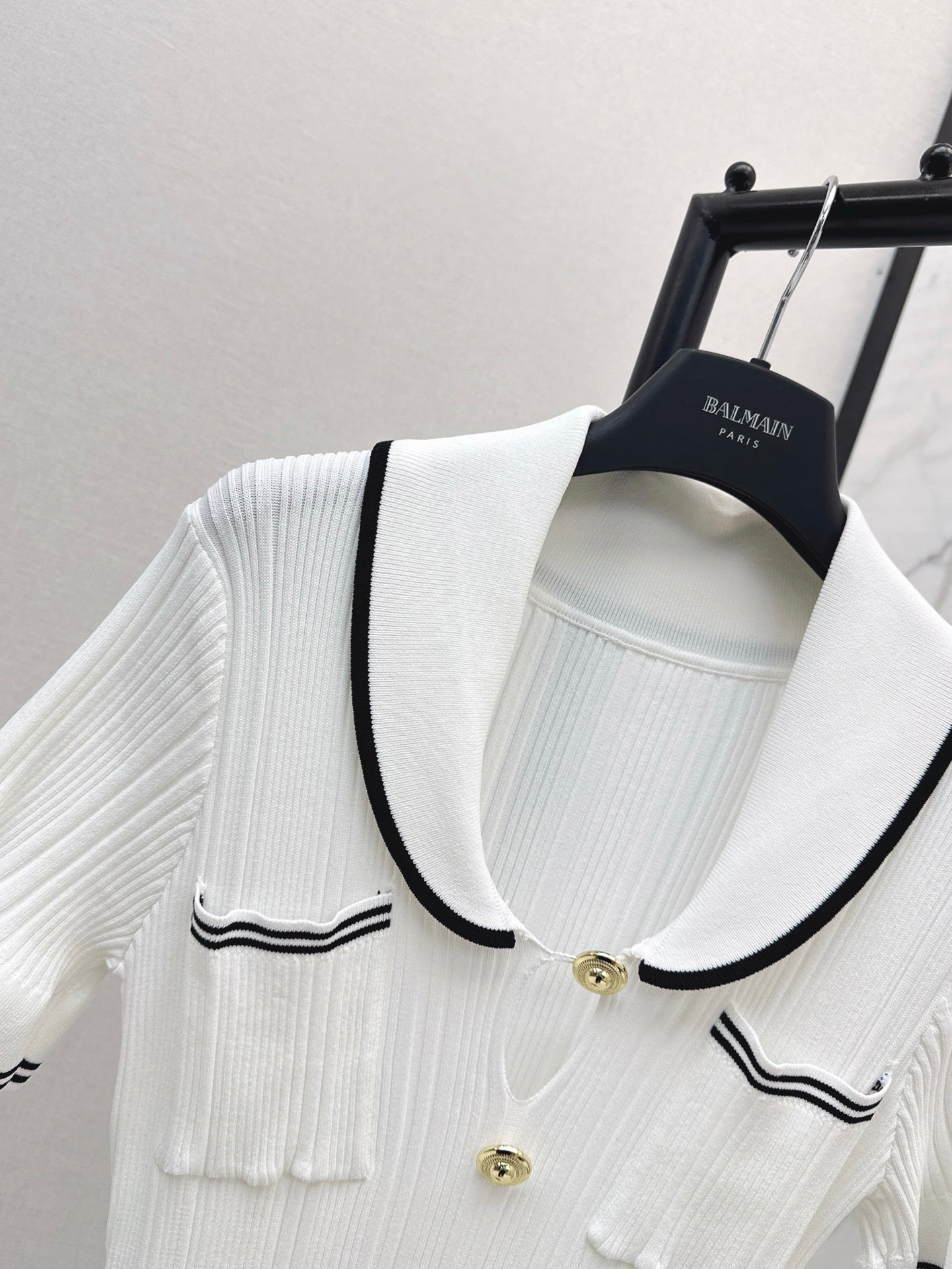 Balm* gold buttons long knit dress