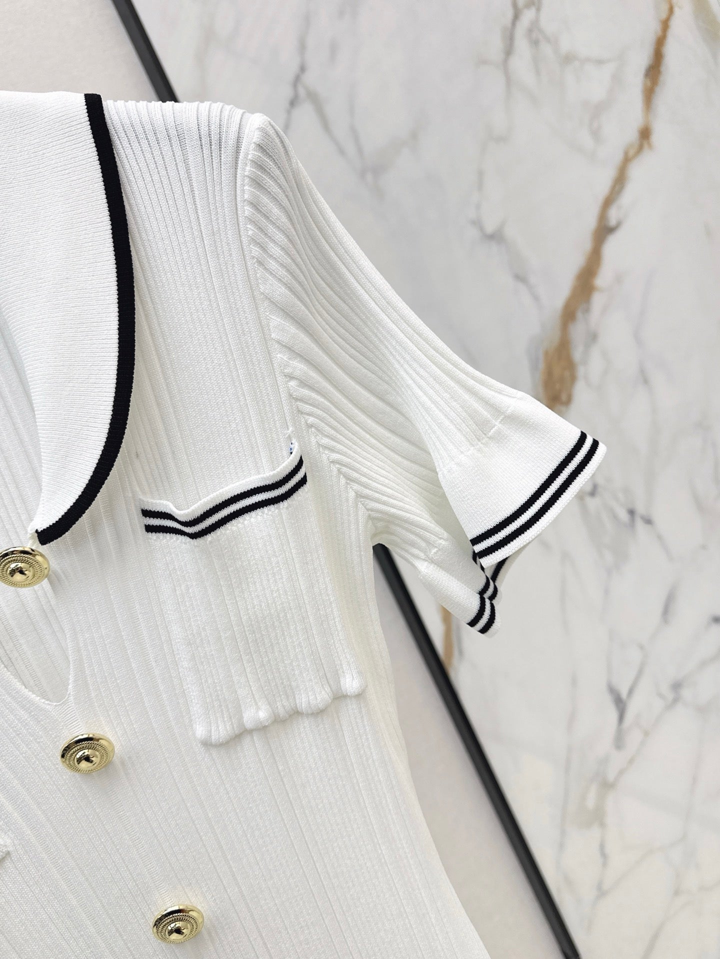 Balm* gold buttons long knit dress