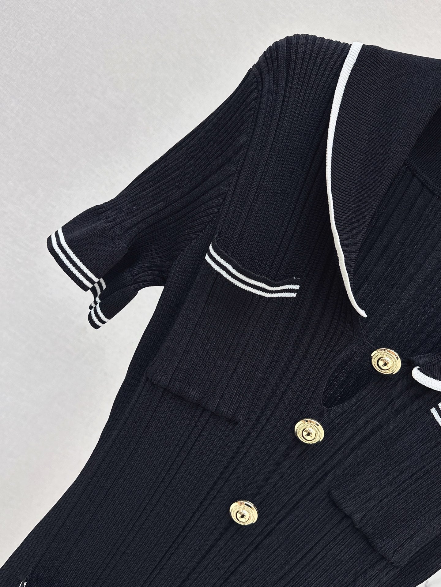 Balm* gold buttons long knit dress