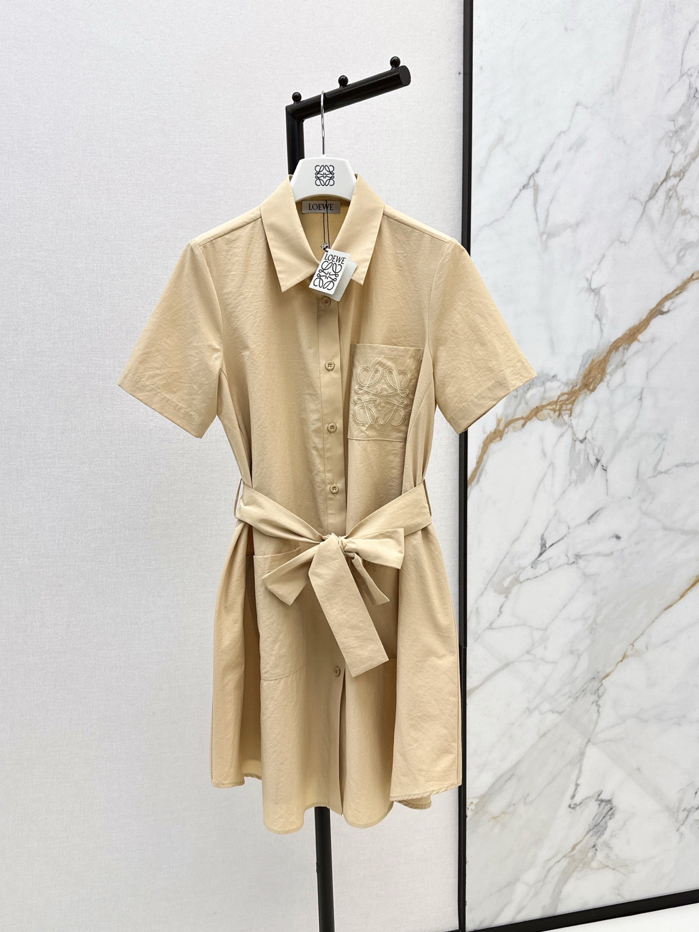Loe* 25ss twill belted dress