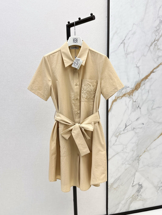 Loe* 25ss twill belted dress