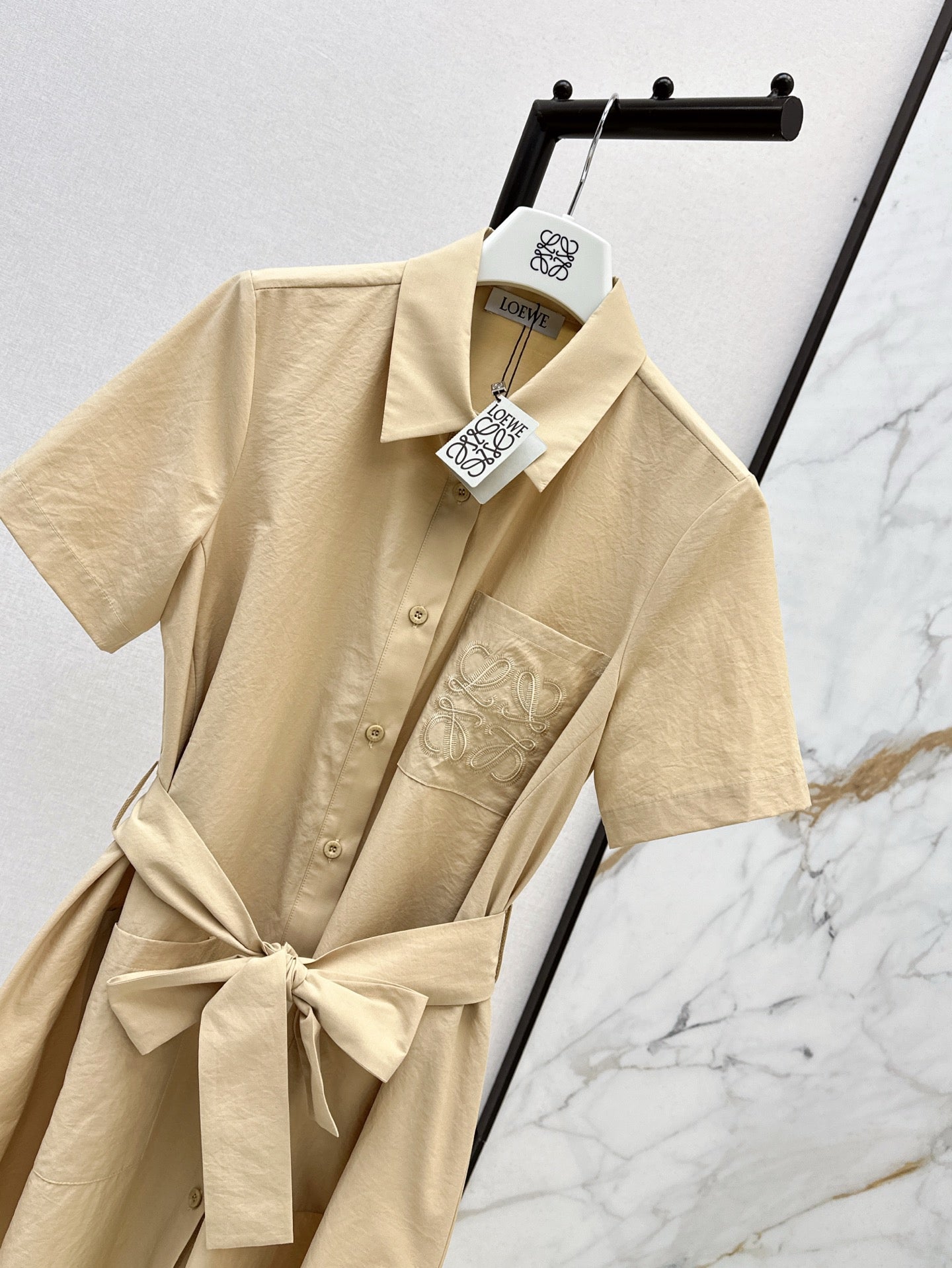 Loe* 25ss twill belted dress