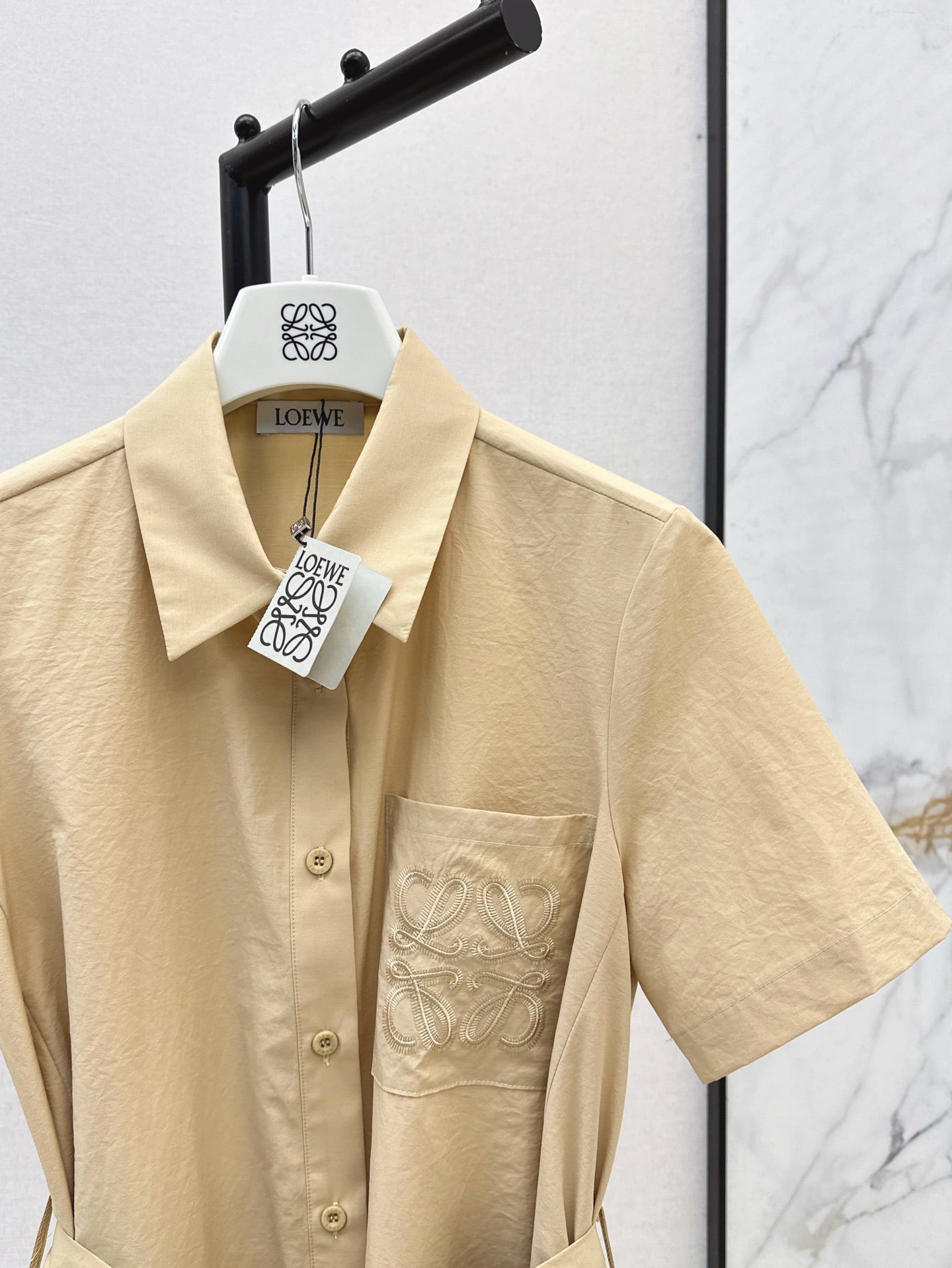 Loe* 25ss twill belted dress