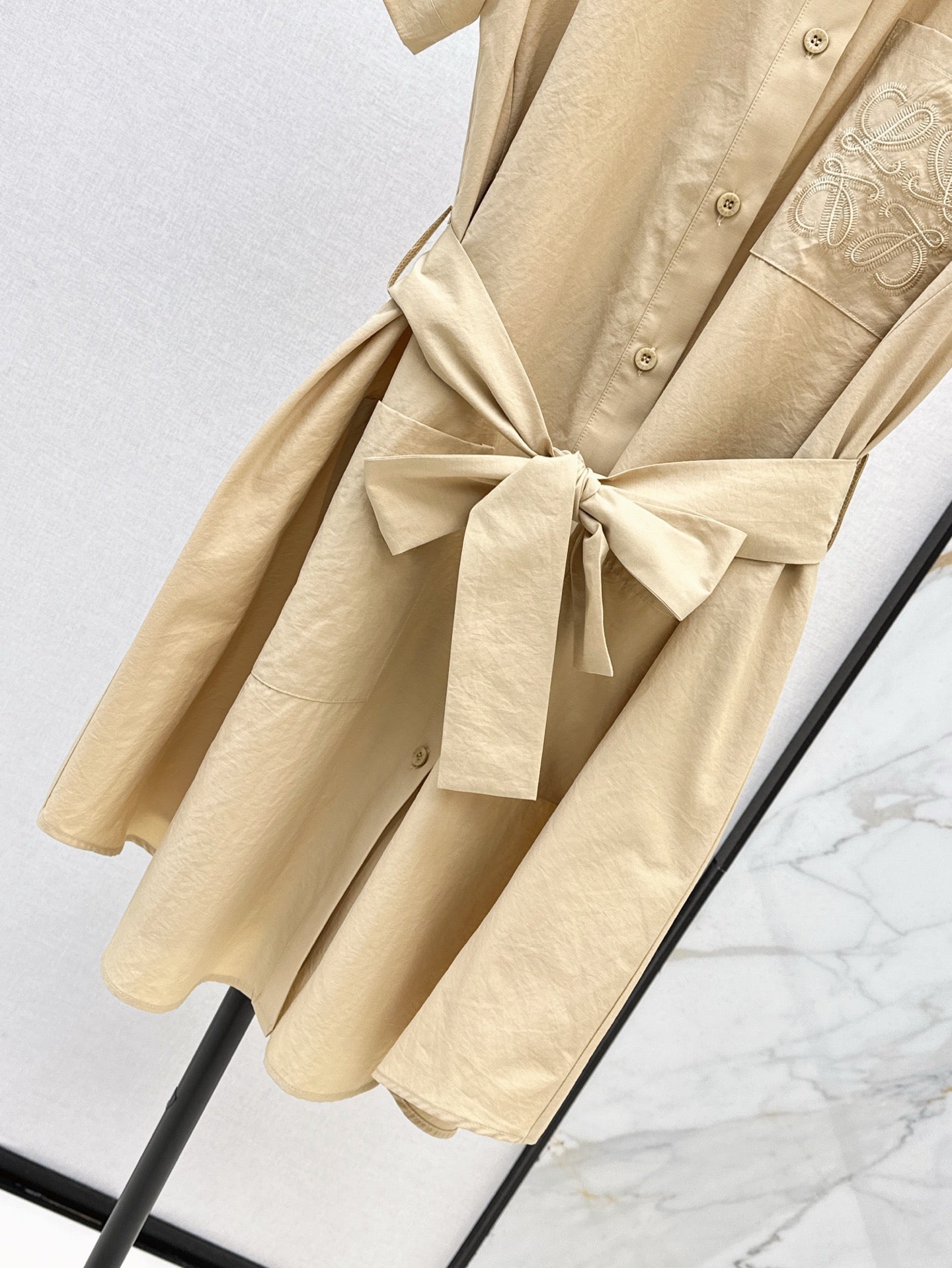 Loe* 25ss twill belted dress