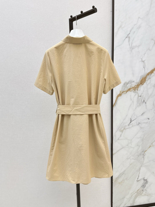 Loe* 25ss twill belted dress